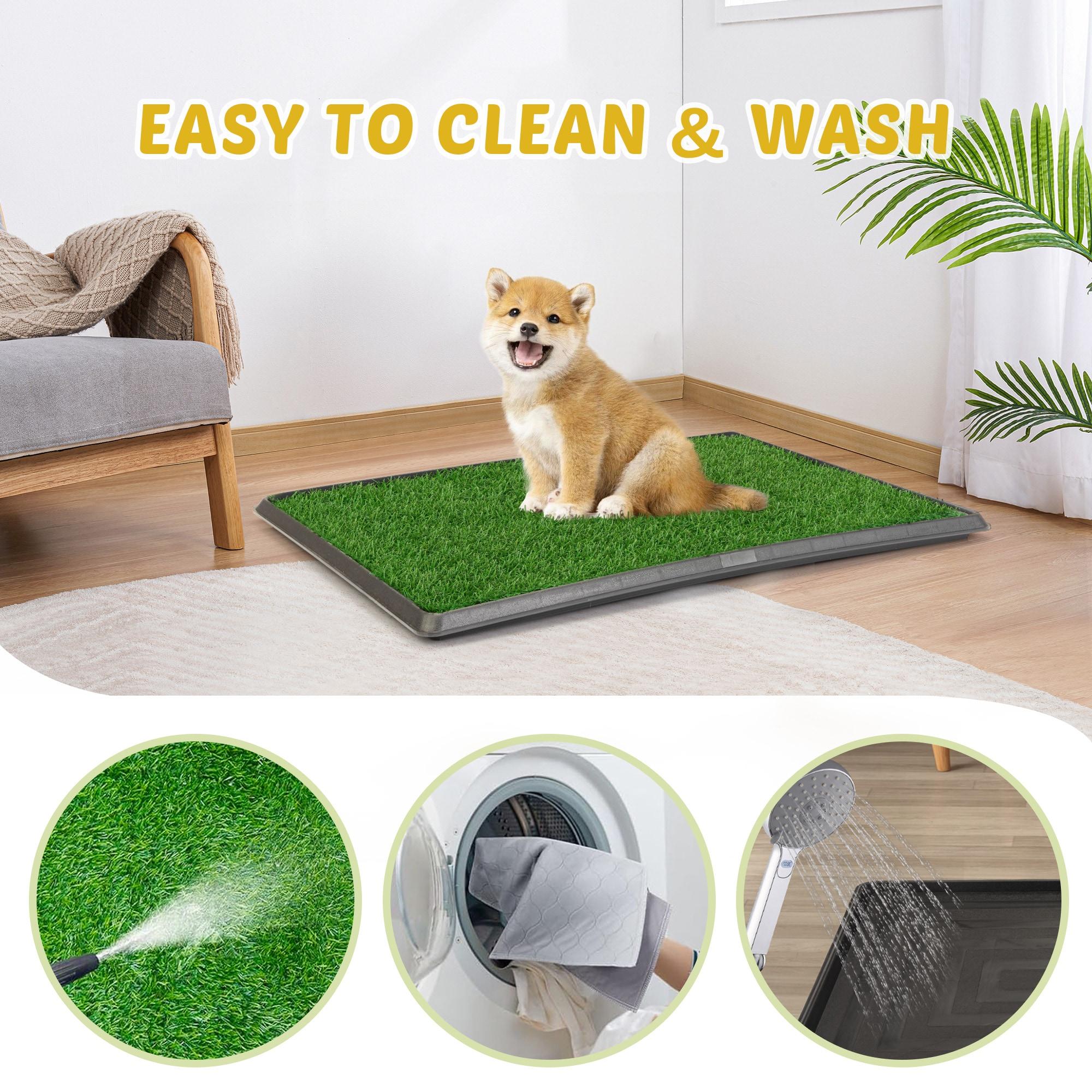 COZIWOW Dog Grass Pad, Large Artificial Grass Patch for Dogs with Tray, Washable Dog Litter Box