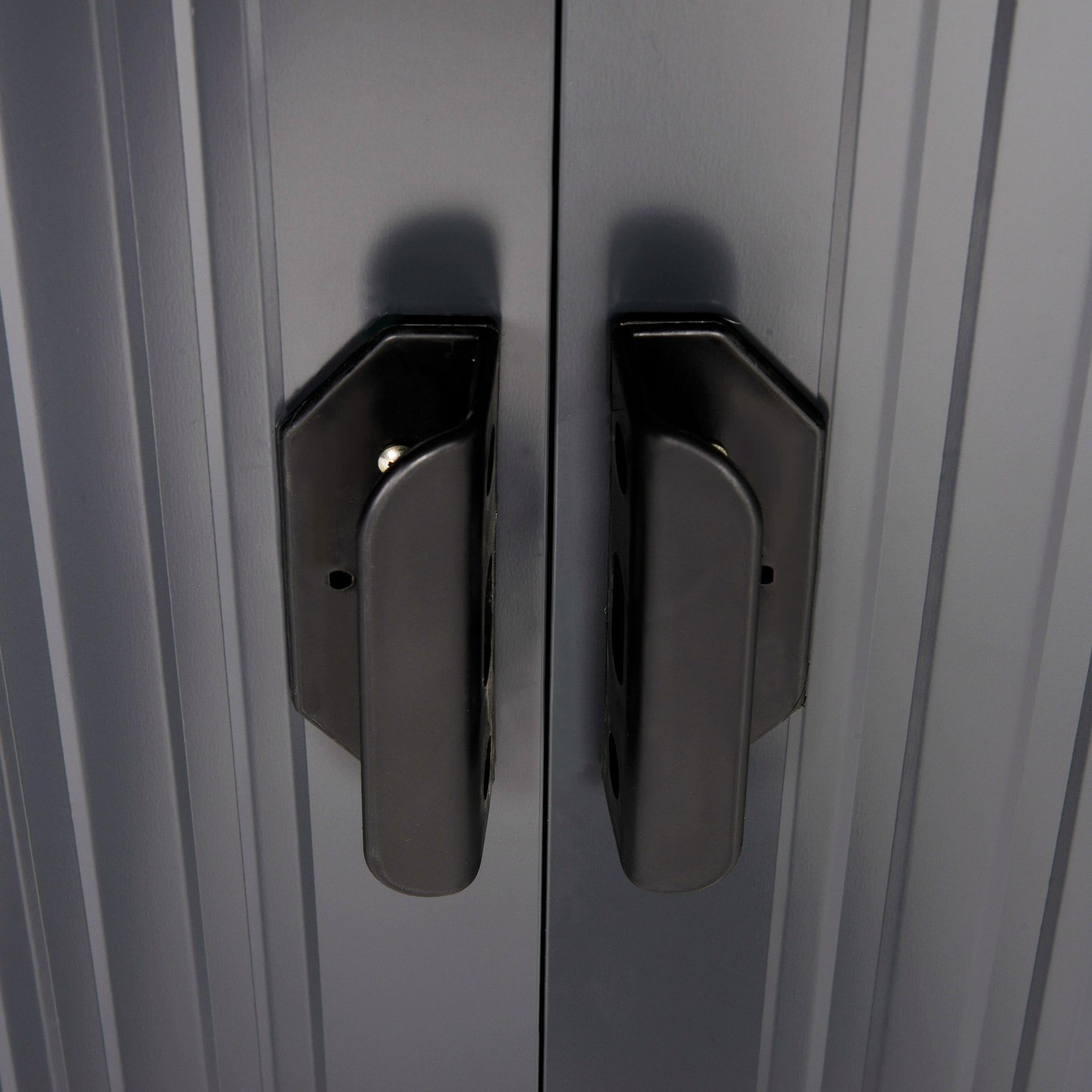 Outsunny 6' x 4' Metal Garden Shed, Backyard Tool Storage Shed with Dual Locking Doors, 2 Air Vents and Steel Frame, Black