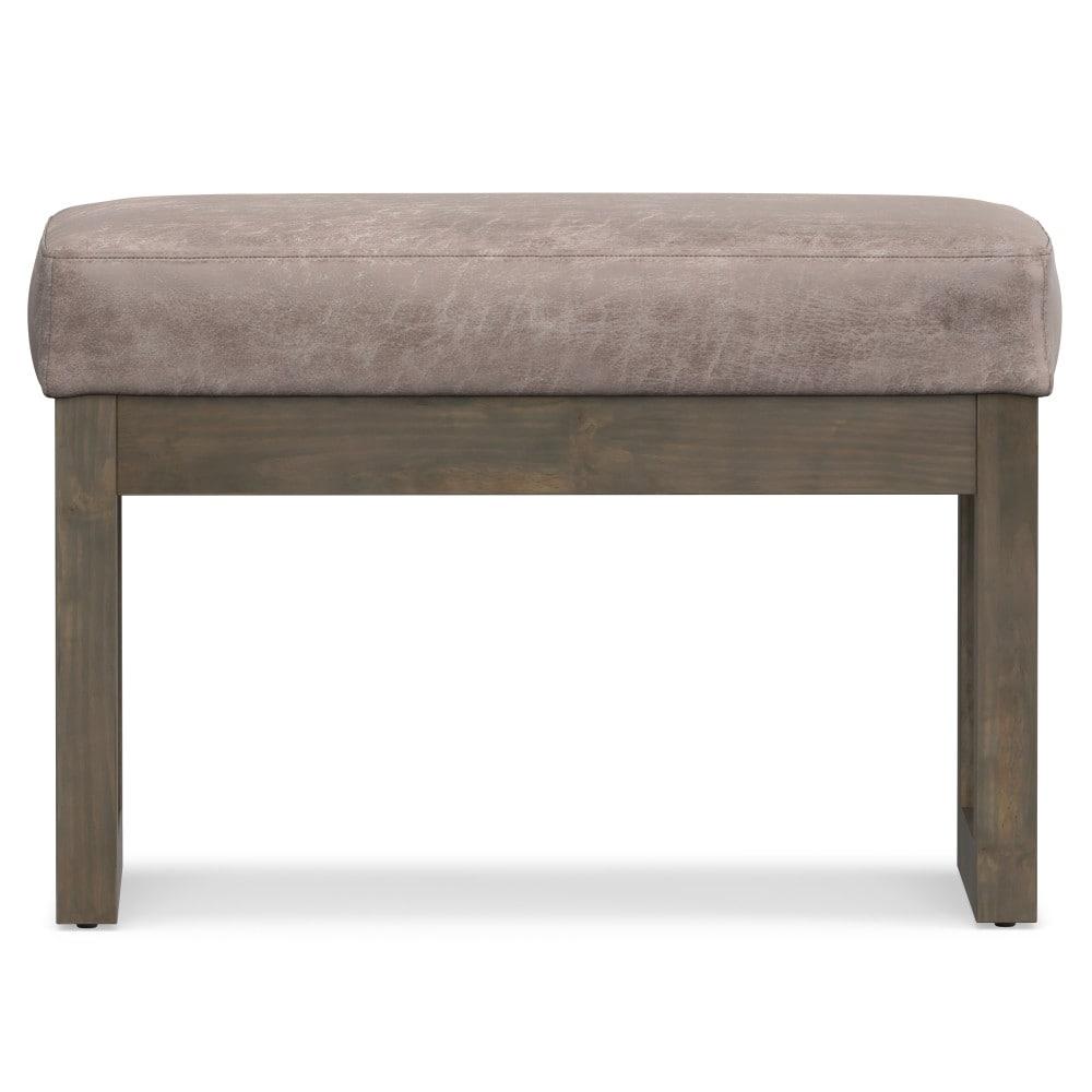 Simpli Home Milltown Ottoman Bench with Upholstered Seat and Solid Wood Frame