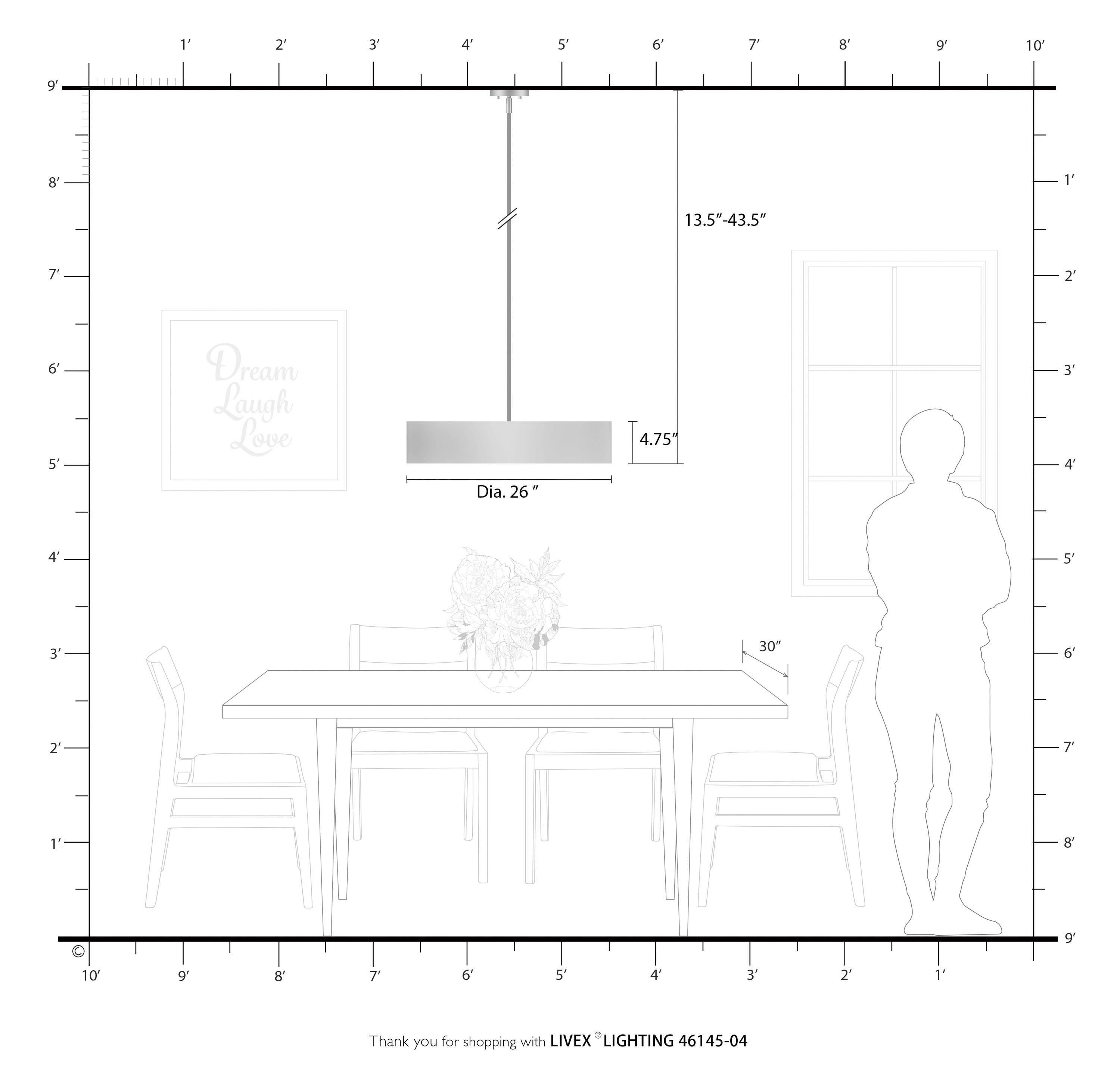 Livex Lighting Elmhurst 5 - Light Pendant in  Black