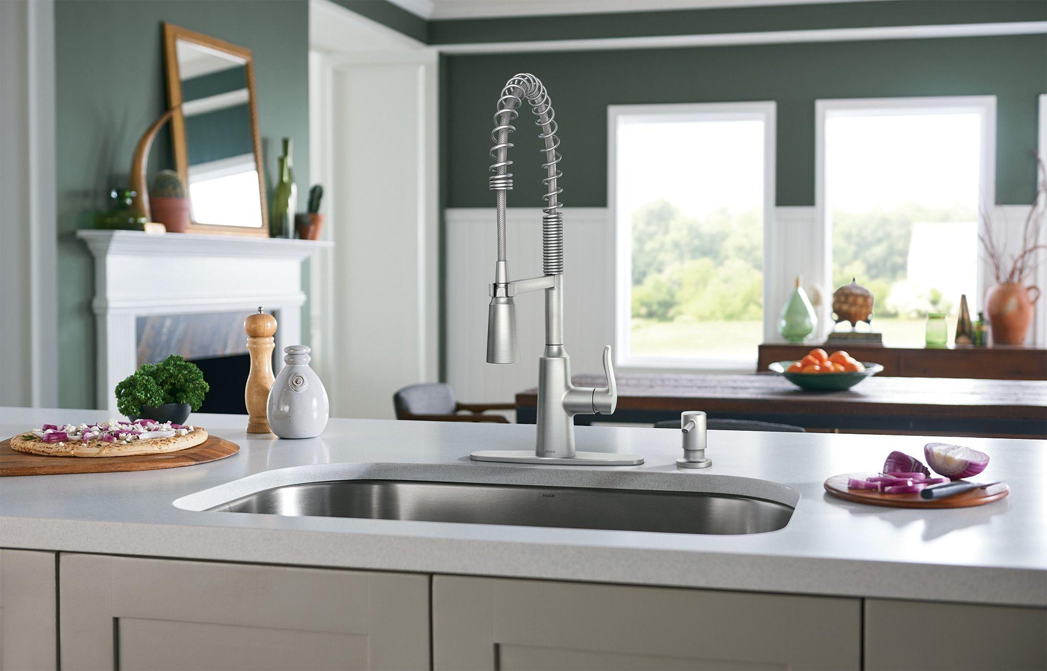 Moen 87807SRS Edwyn Single Handle High Arc Kitchen Faucet, Stainless Steel