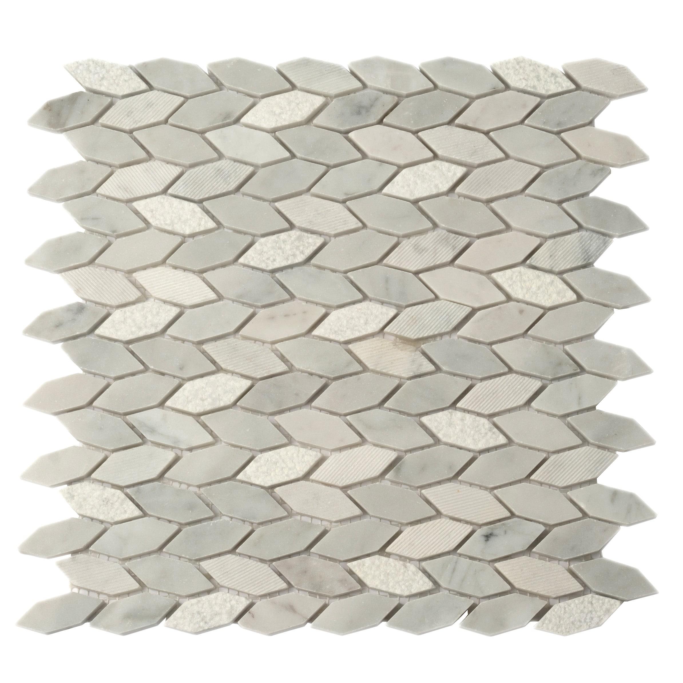 Apollo Tile 11.8 x 12 Wooden Marble Novelty Mosaic Tile