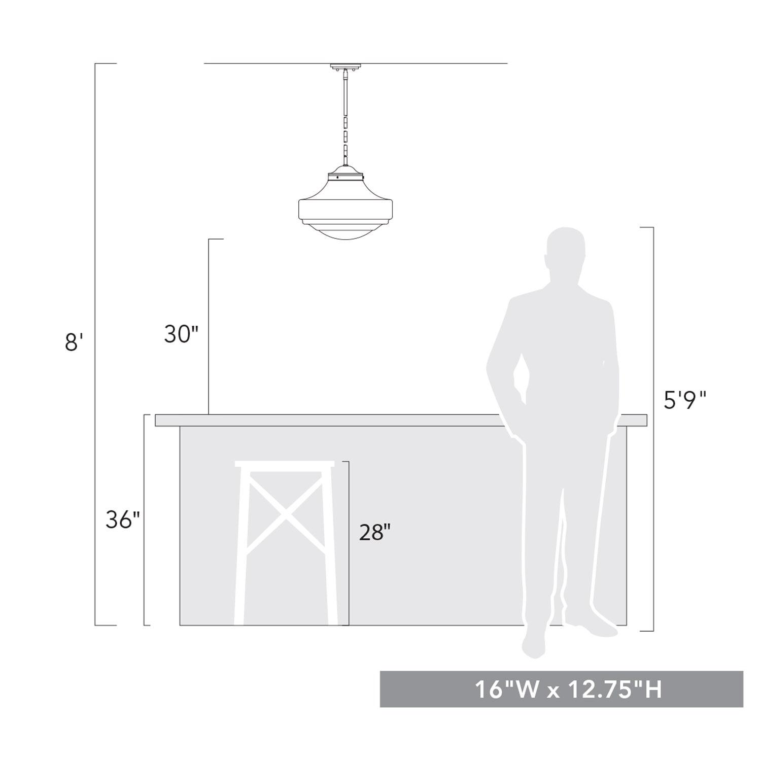 Golden Lighting Ingalls 1-Light Large Pendant in Matte Black with Clear Glass