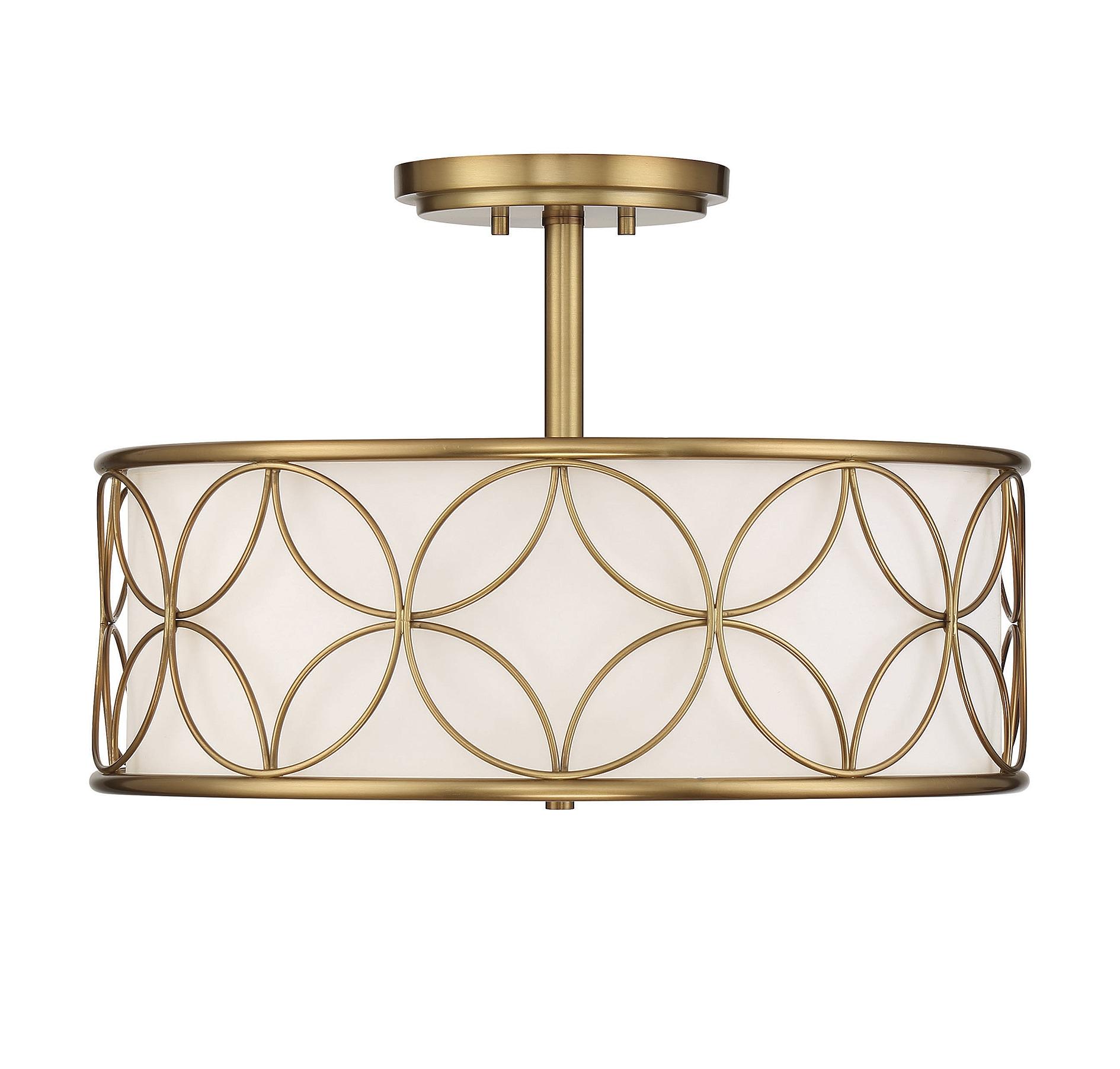 Savoy House Reid 4 - Light Semi-Flush Mount in  Warm Brass