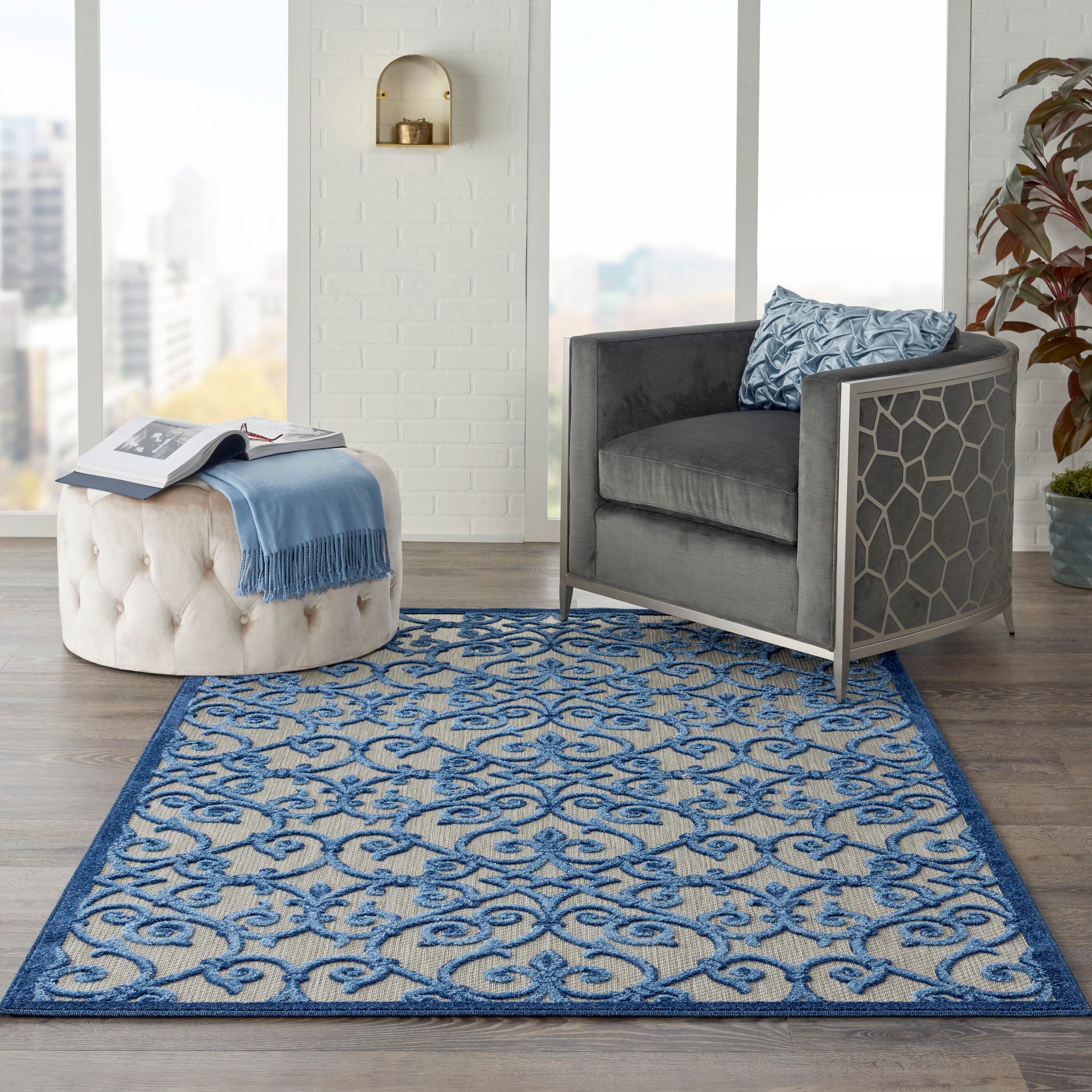 Lark Manor™ Rectangle Isalia 3'6" x 5'6" Area Rug in Blue/Gray