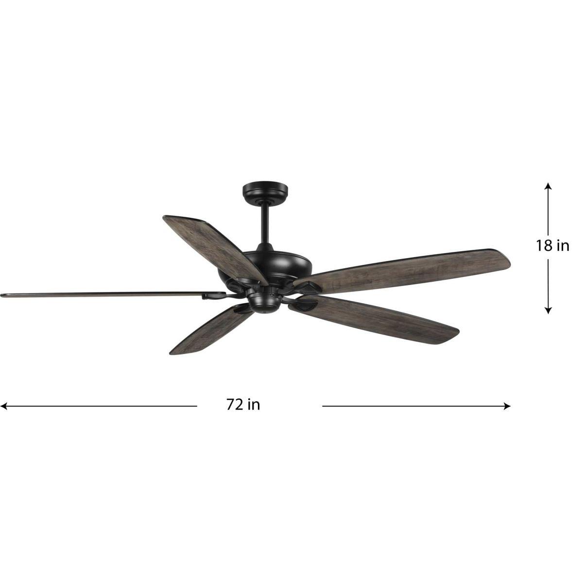 Kennedale Collection 72-Inch Five-Blade DC Motor Transitional Ceiling Fan Rustic Charcoal/Matte Black