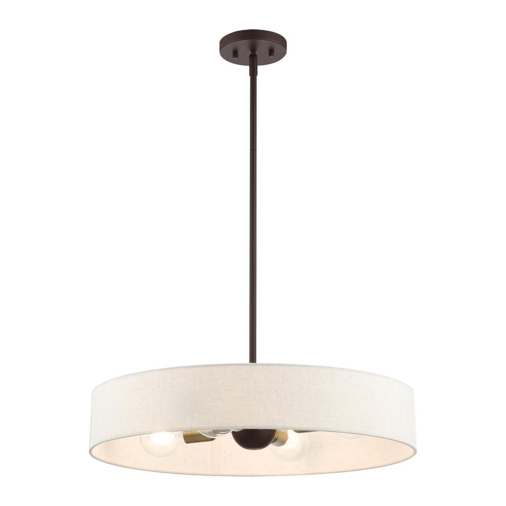 Venlo 4 Light Bronze with Antique Brass Accents Pendant