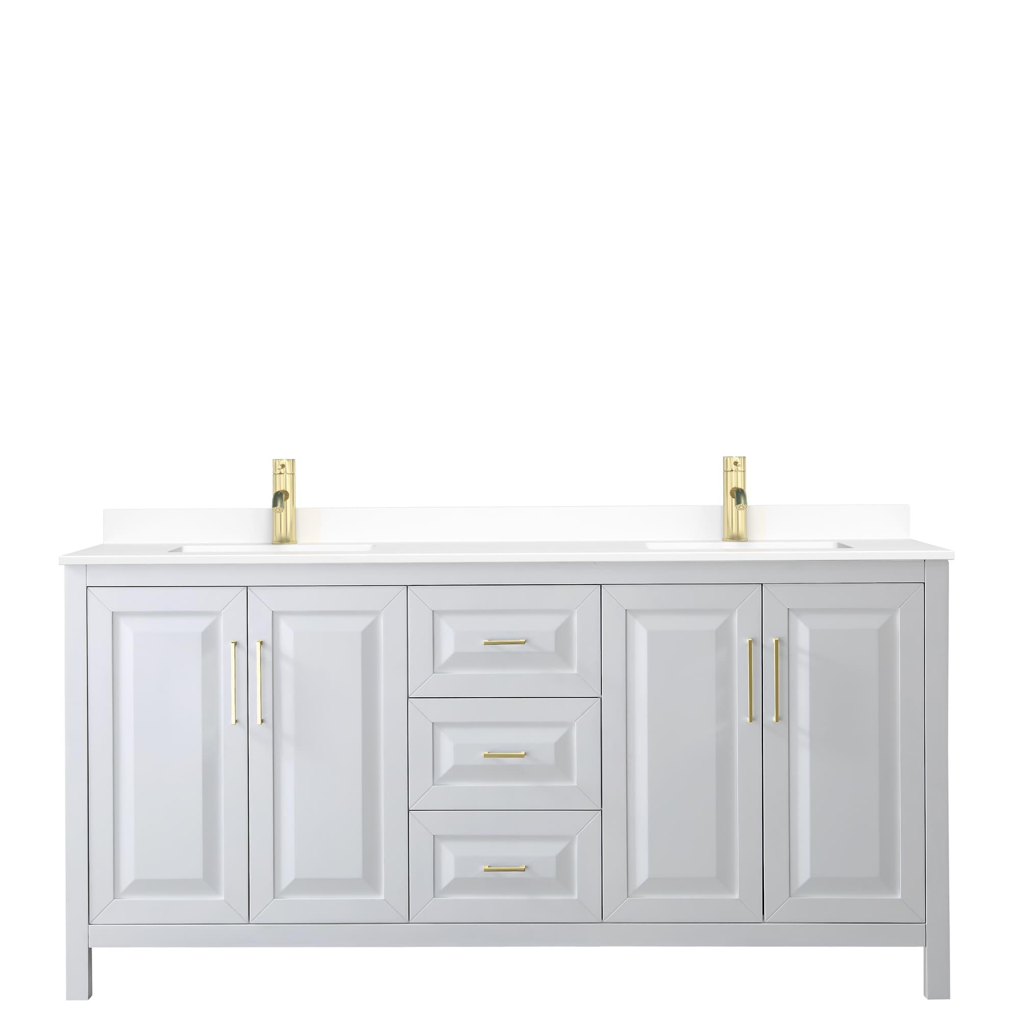 Wyndham Collection Daria 72'' Double Bathroom Vanity with Carrara Marble Top