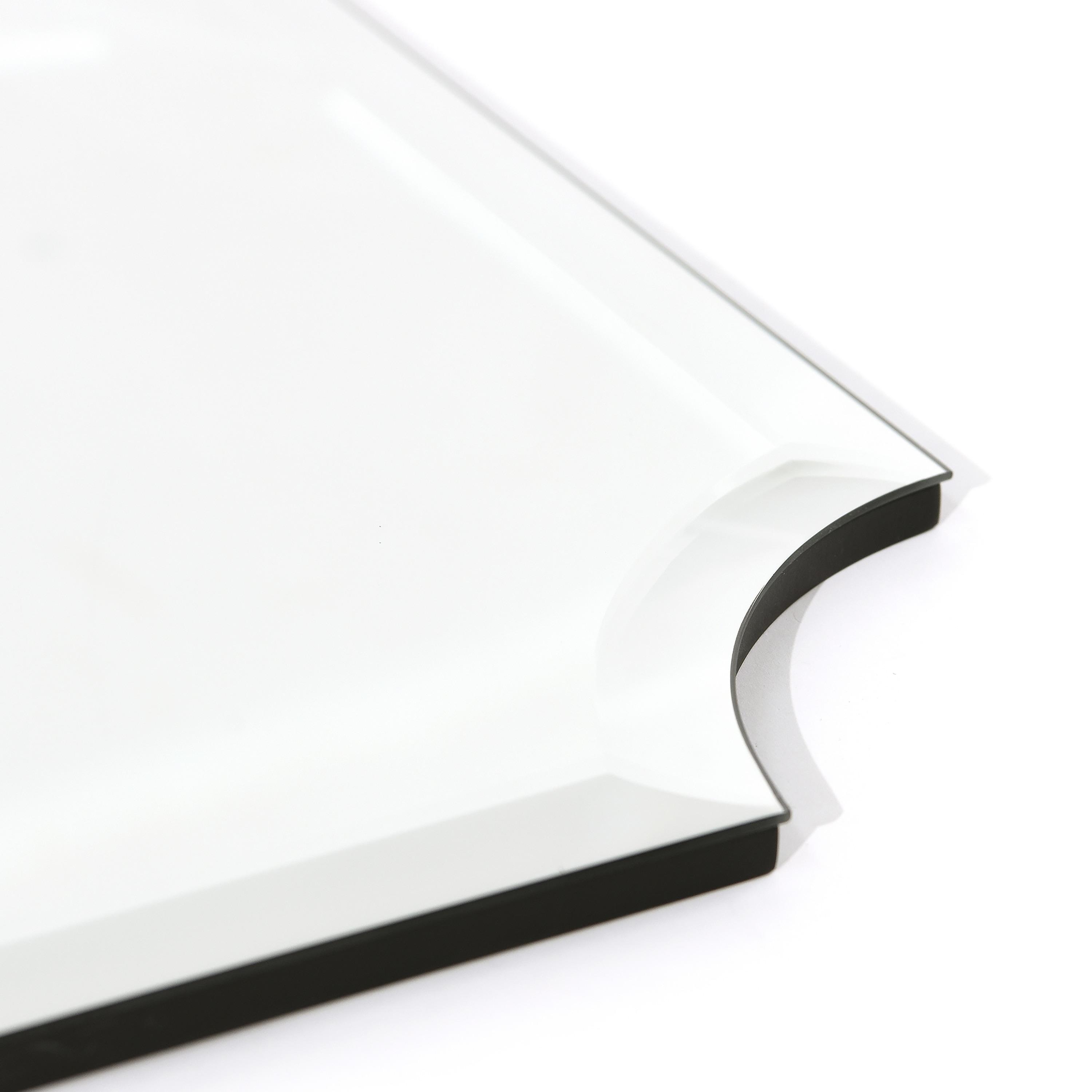 Empire Art Direct Frameless Rectangle Scalloped Beveled Wall Mirror - Clear 30 in. x 0.39 in. x 40 in.