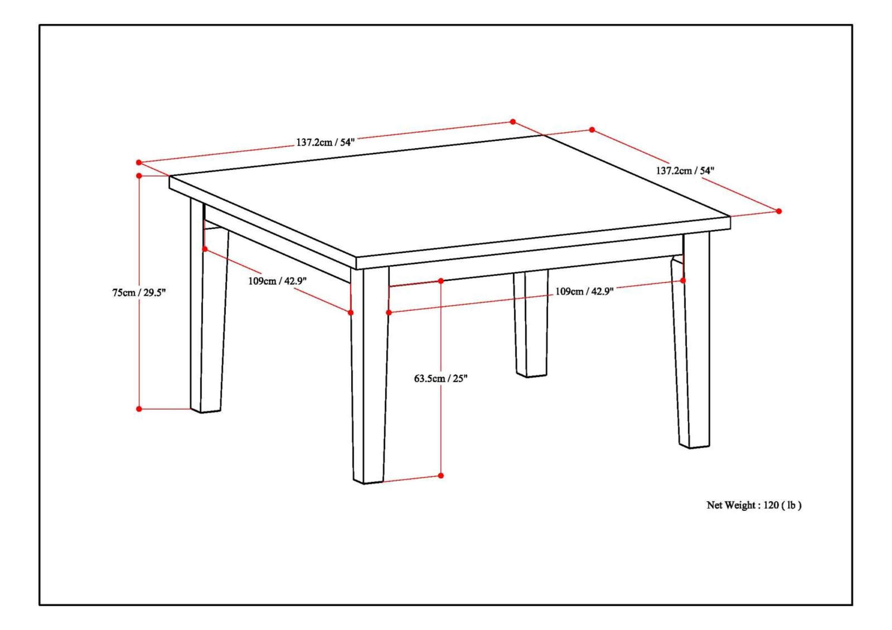 Simpli Home Eastwood Solid Wood Dining Table, Contemporary Style