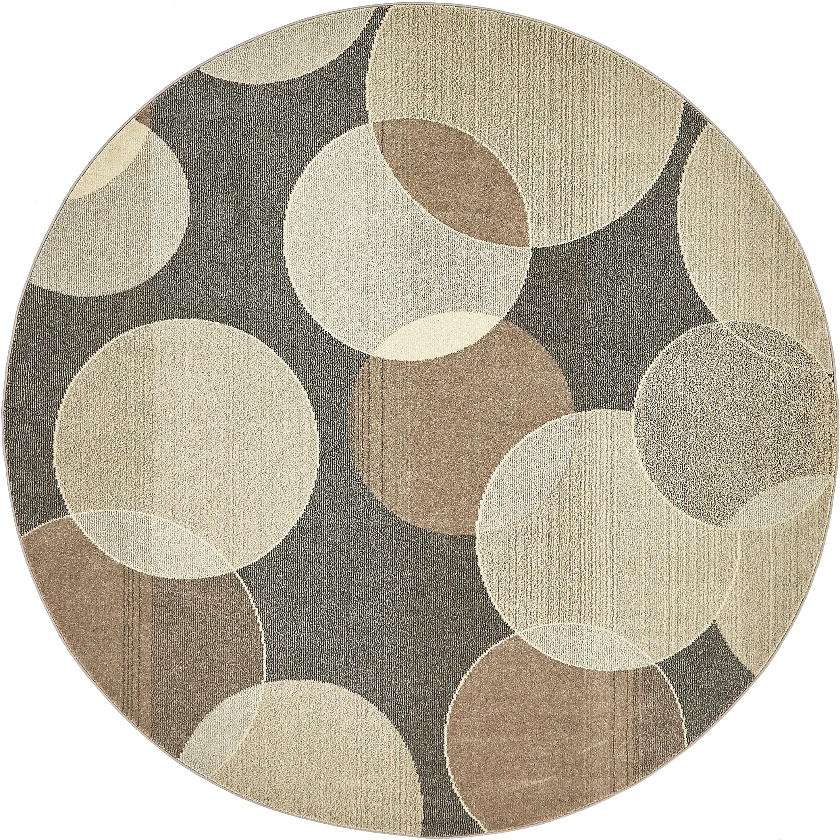 Unique Loom 8' 0 x 8' 0 Round Gray Chromatic Seaside Area Rug