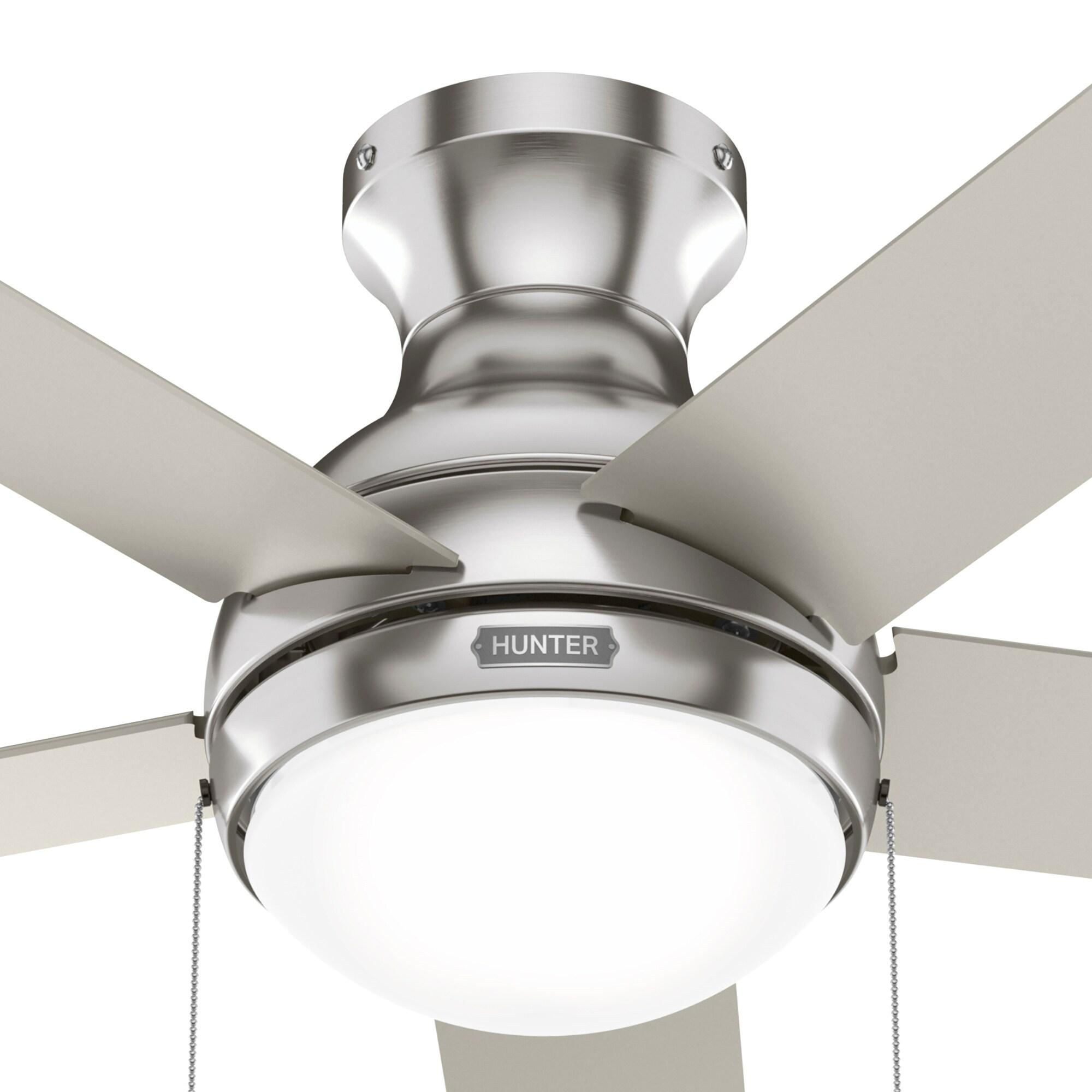44" Aren 5 - Blade Flush Mount Ceiling Fan with Pull Chain and Light Kit Included