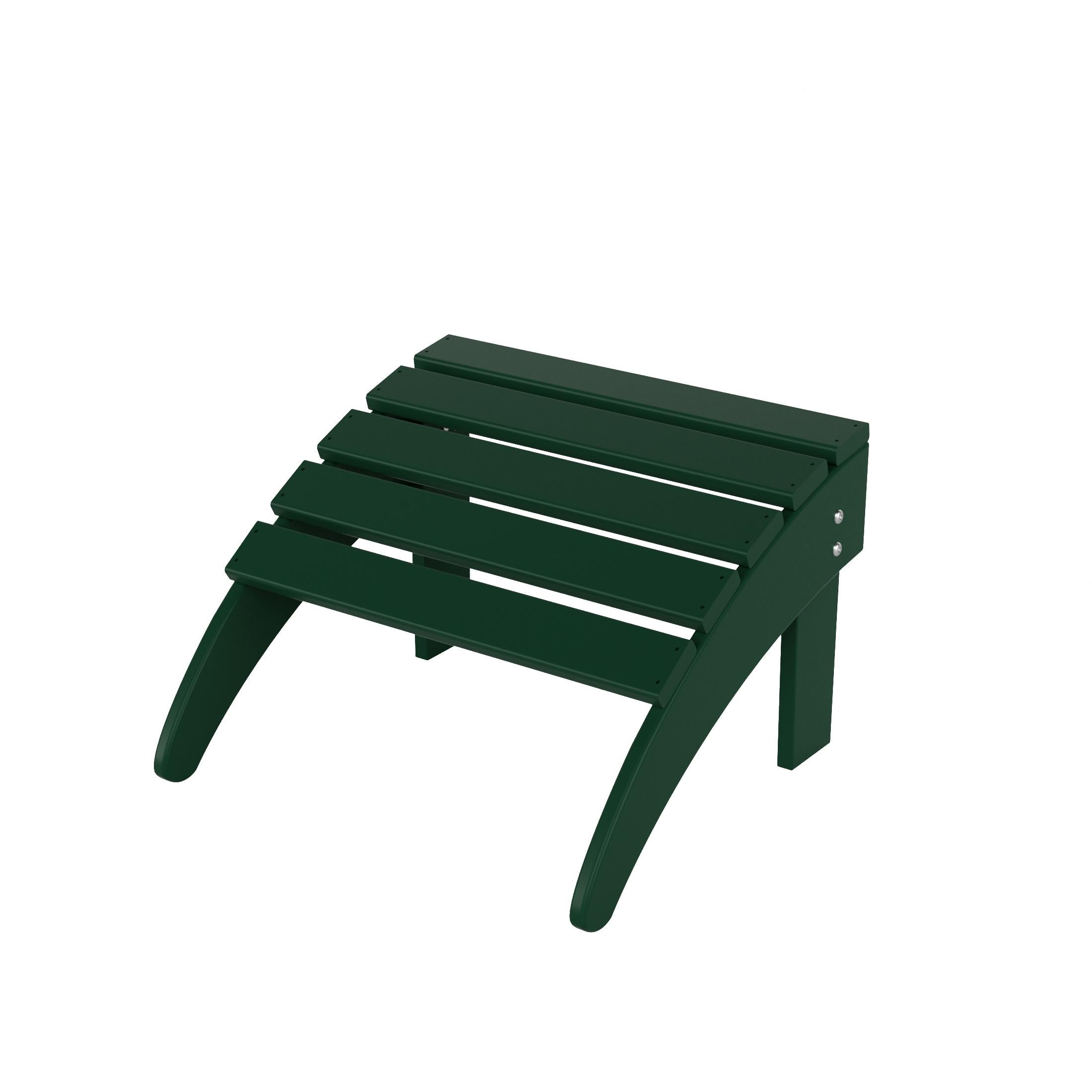 Polytrends  Laguna Hdpe All Weather Outdoor Patio Foldable Ottoman Dark Green
