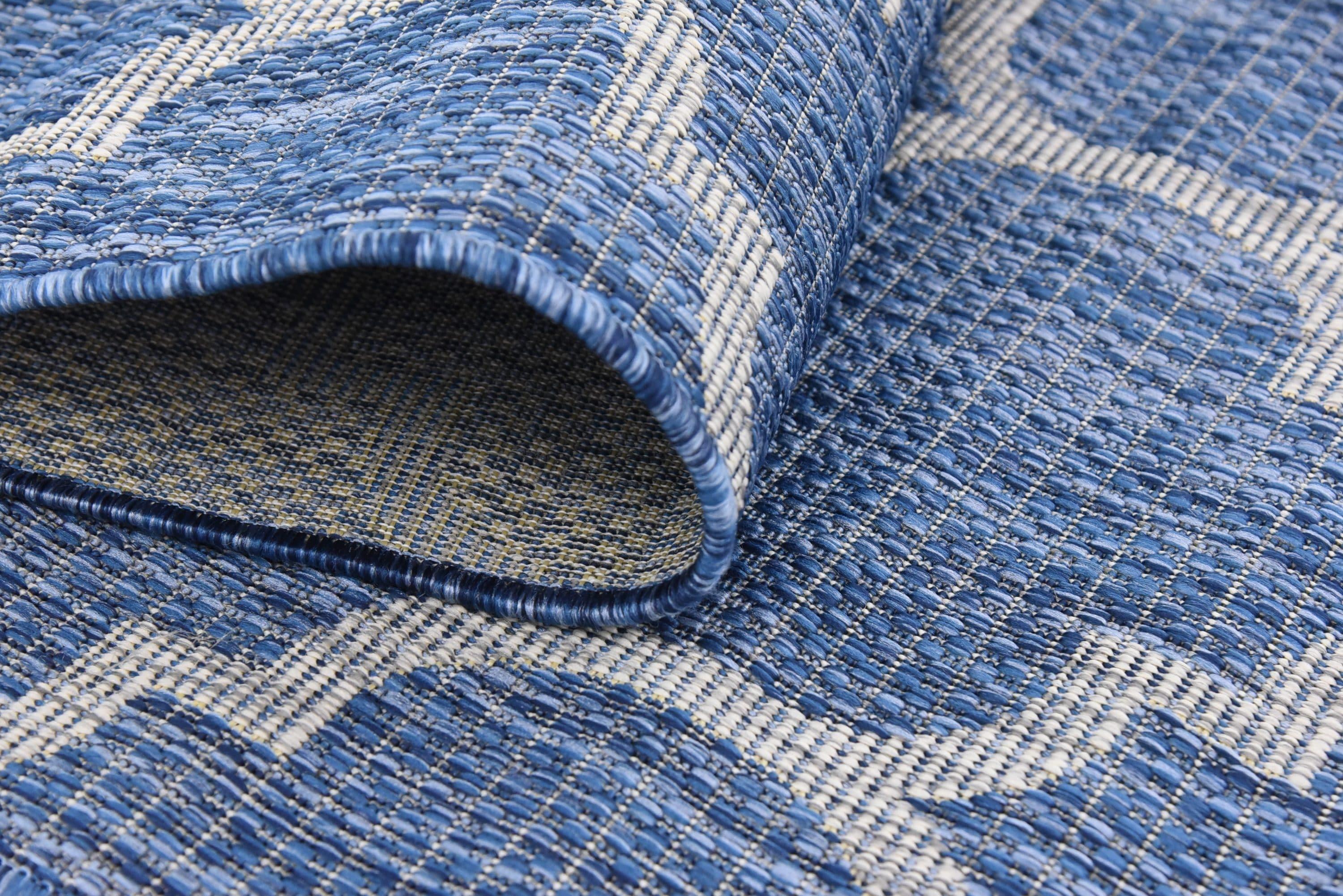 Unique Loom 5' 3 x 8' 0 Rectangle Indoor/Outdoor Trellis Navy Blue Area Rug