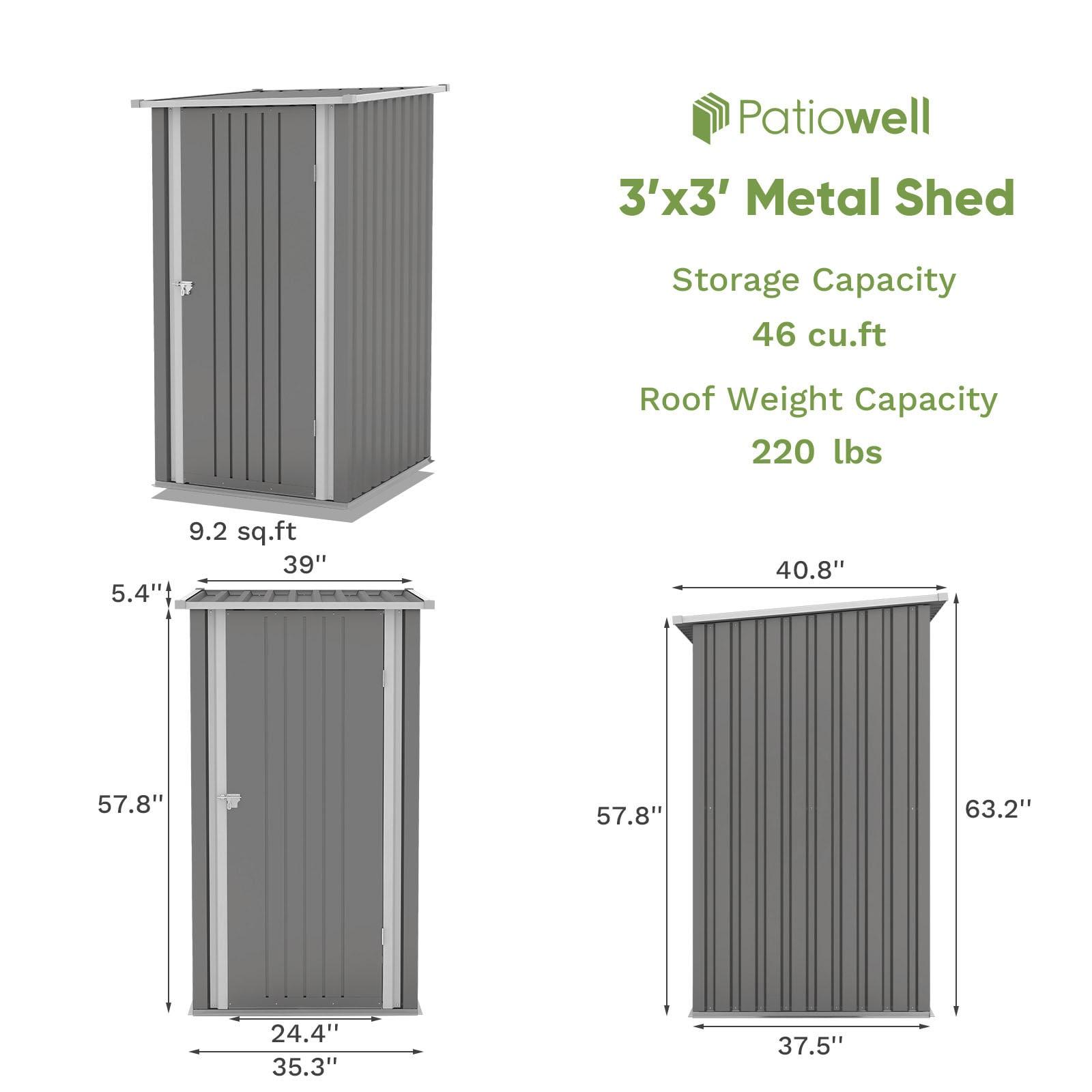 Patiowell 3-ft x 3-ft Galvanized steel Storage Shed