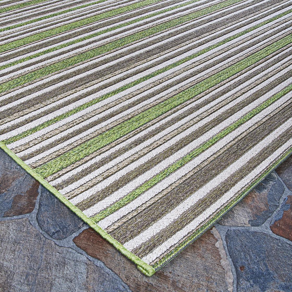 Couristan Cape Brockton Indoor / Outdoor Area Rug, Hunter Green-Brown, 2'3" x 7'10" Runner