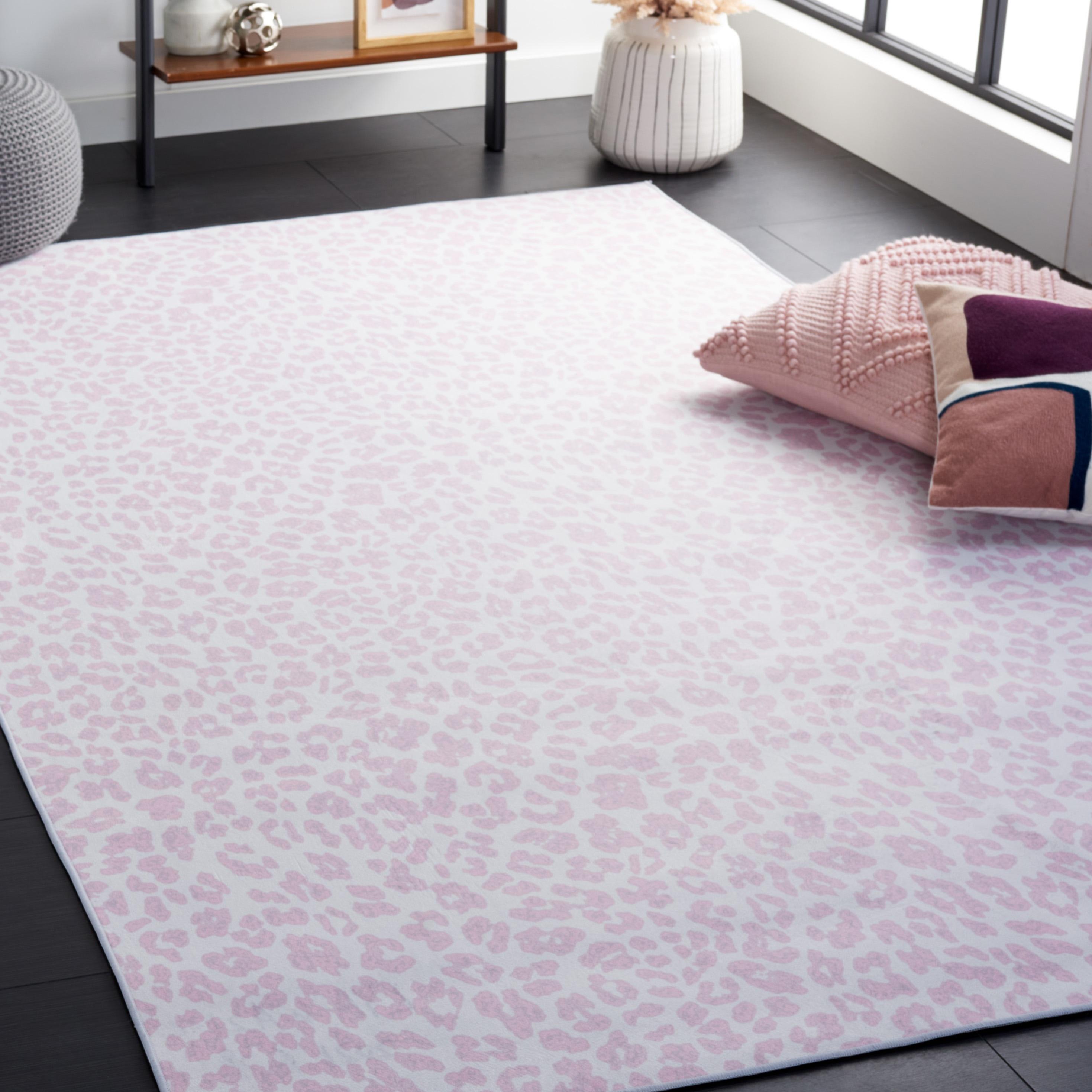 Faux Hide FAH505 Power Loomed Machine Washable Indoor Area Rug - Ivory/Pink - 5'x8' - Safavieh