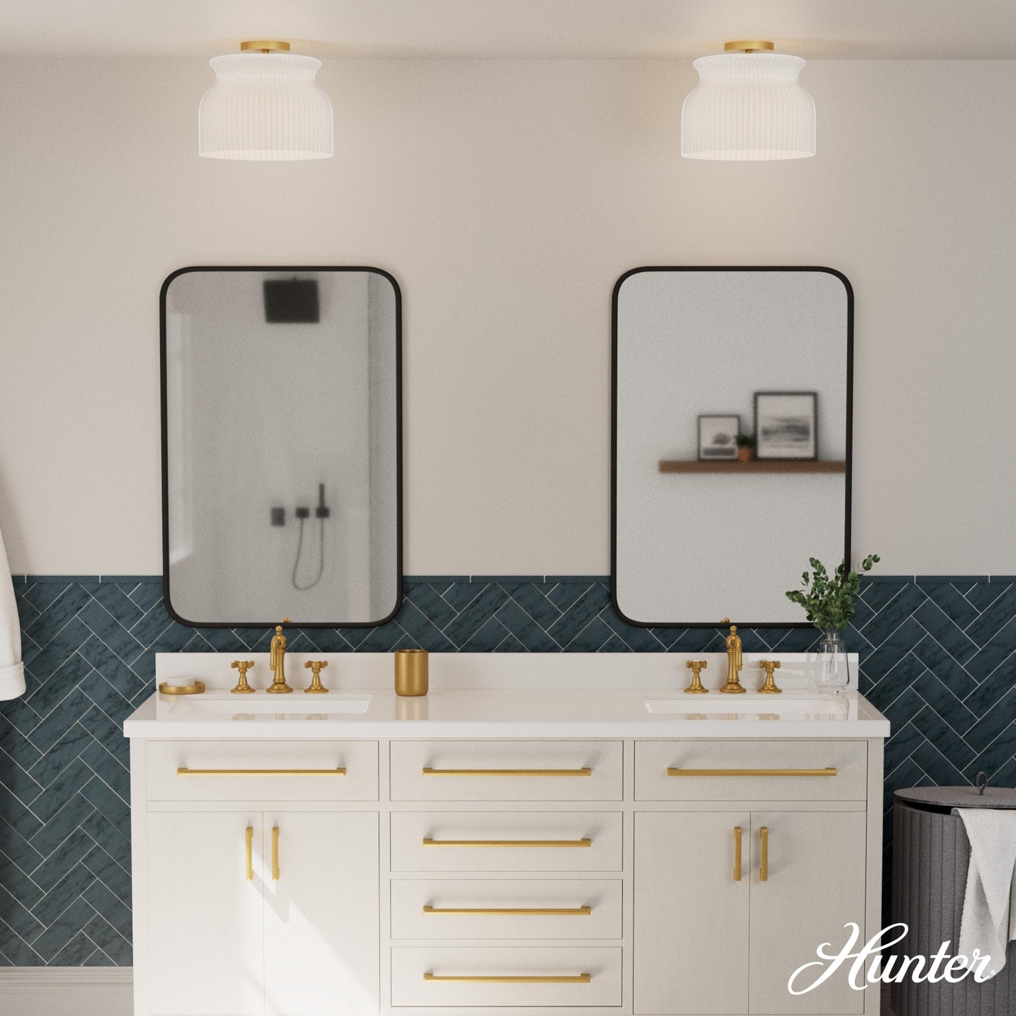 Hunter - Harlowe 1-light Luxe Gold, Large Flush Mount Light, Dimmable, Modern Style, Urn Shaped, for Bedrooms, Kitchens, Dining, Living Rooms - 13181