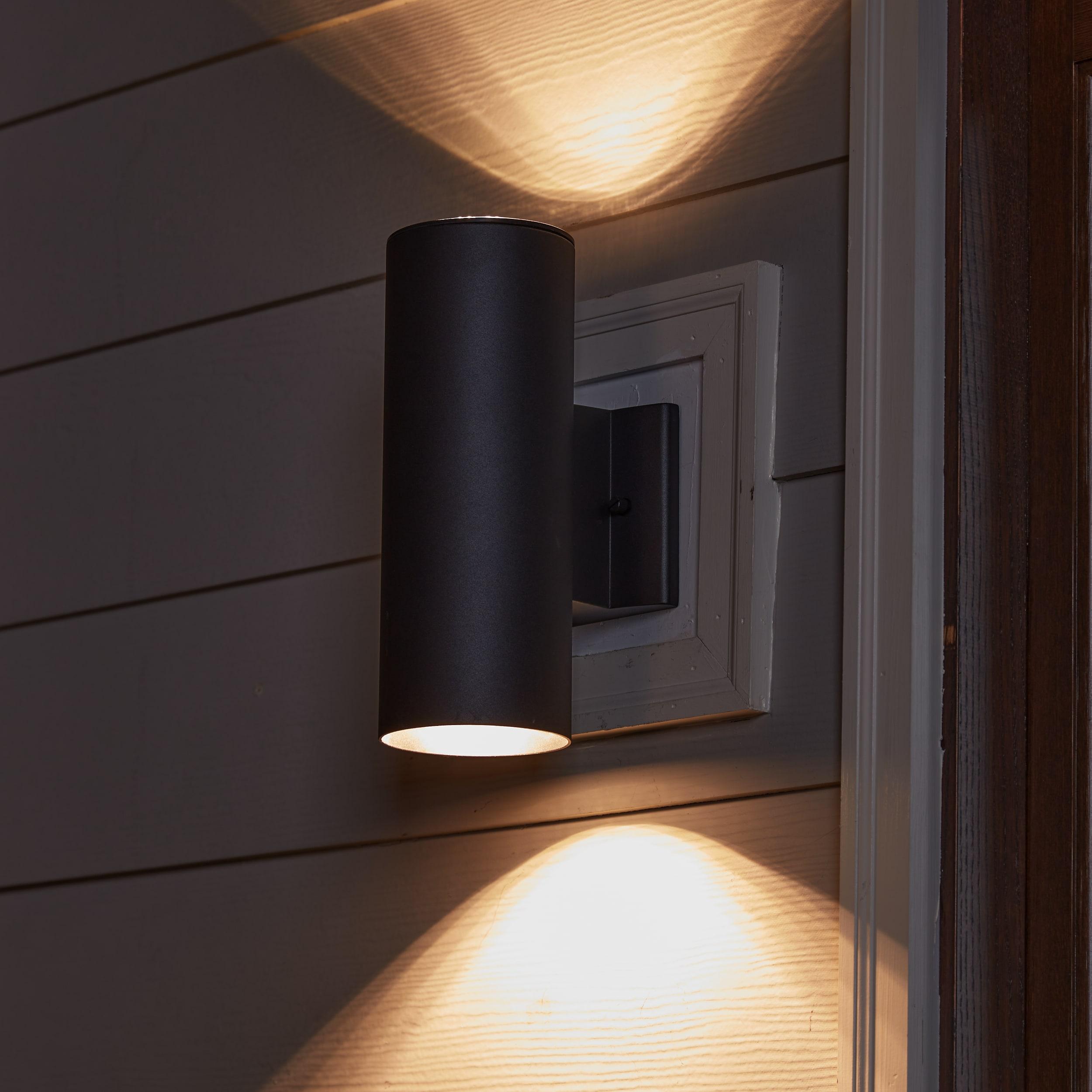 Kichler 12" 1 Light Integrated LED Textured Black Cylinder Outdoor Wall Sconce