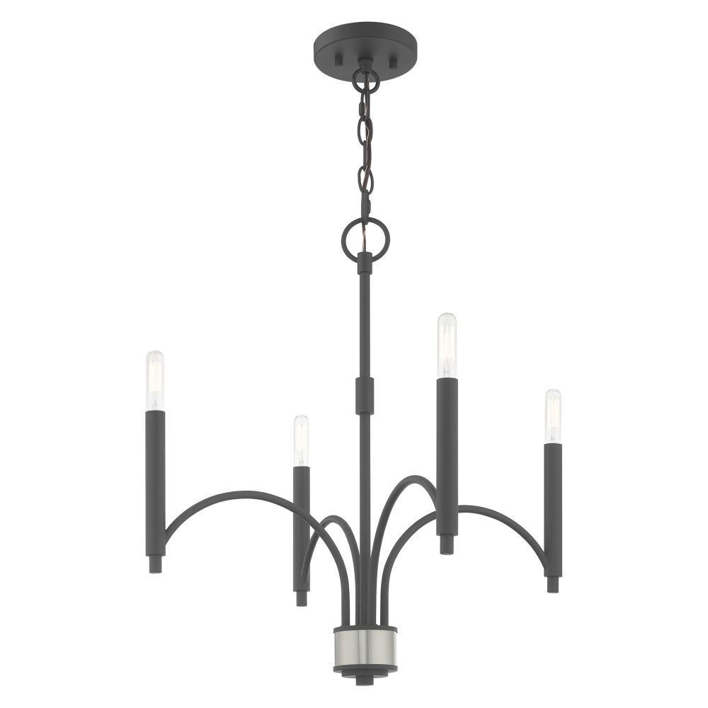 Livex Lighting Wisteria 4 - Light Chandelier in  Scandinavian Gray