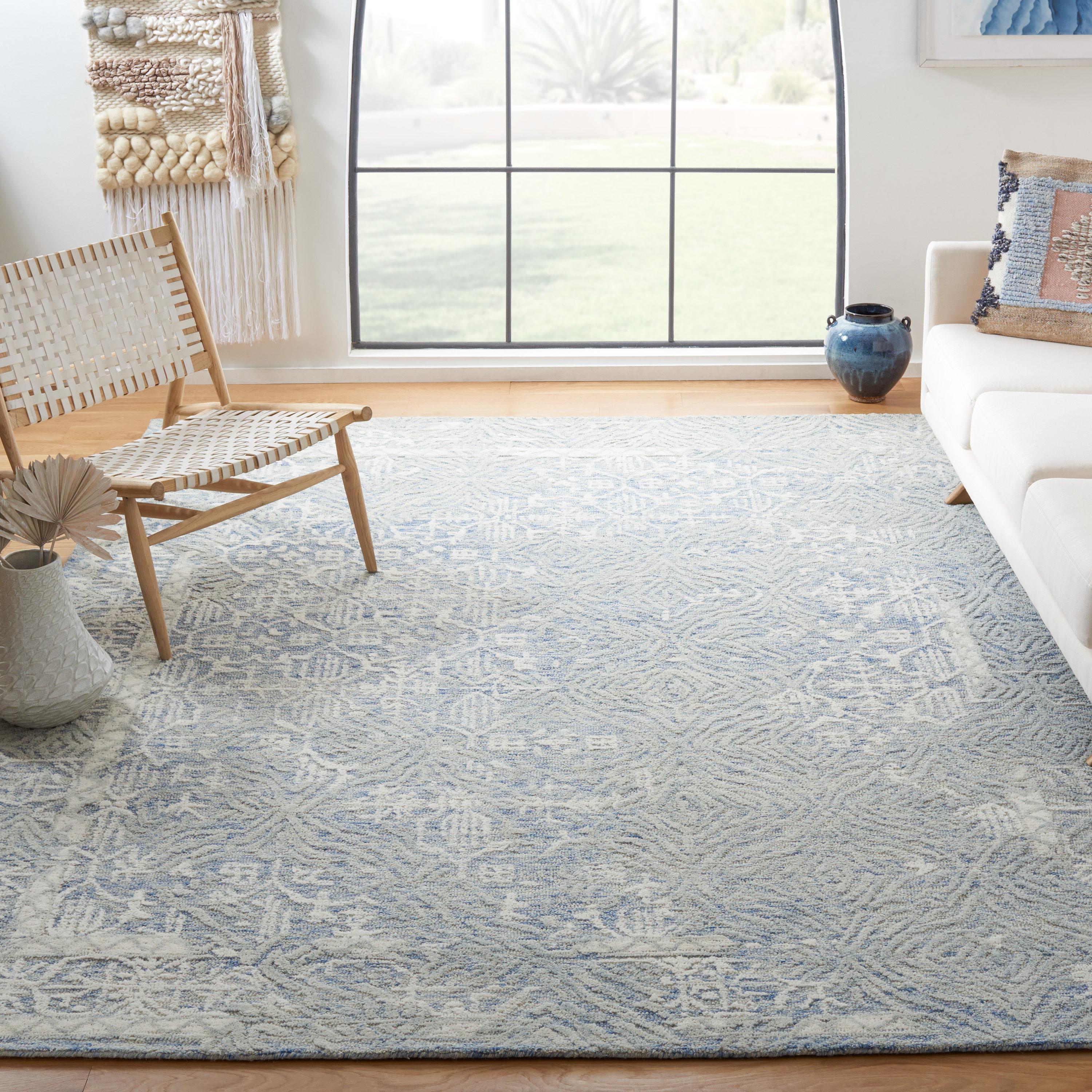 Metro MET905 Hand Tufted Area Rug - Blue/Ivory - 6'x6' - Safavieh.