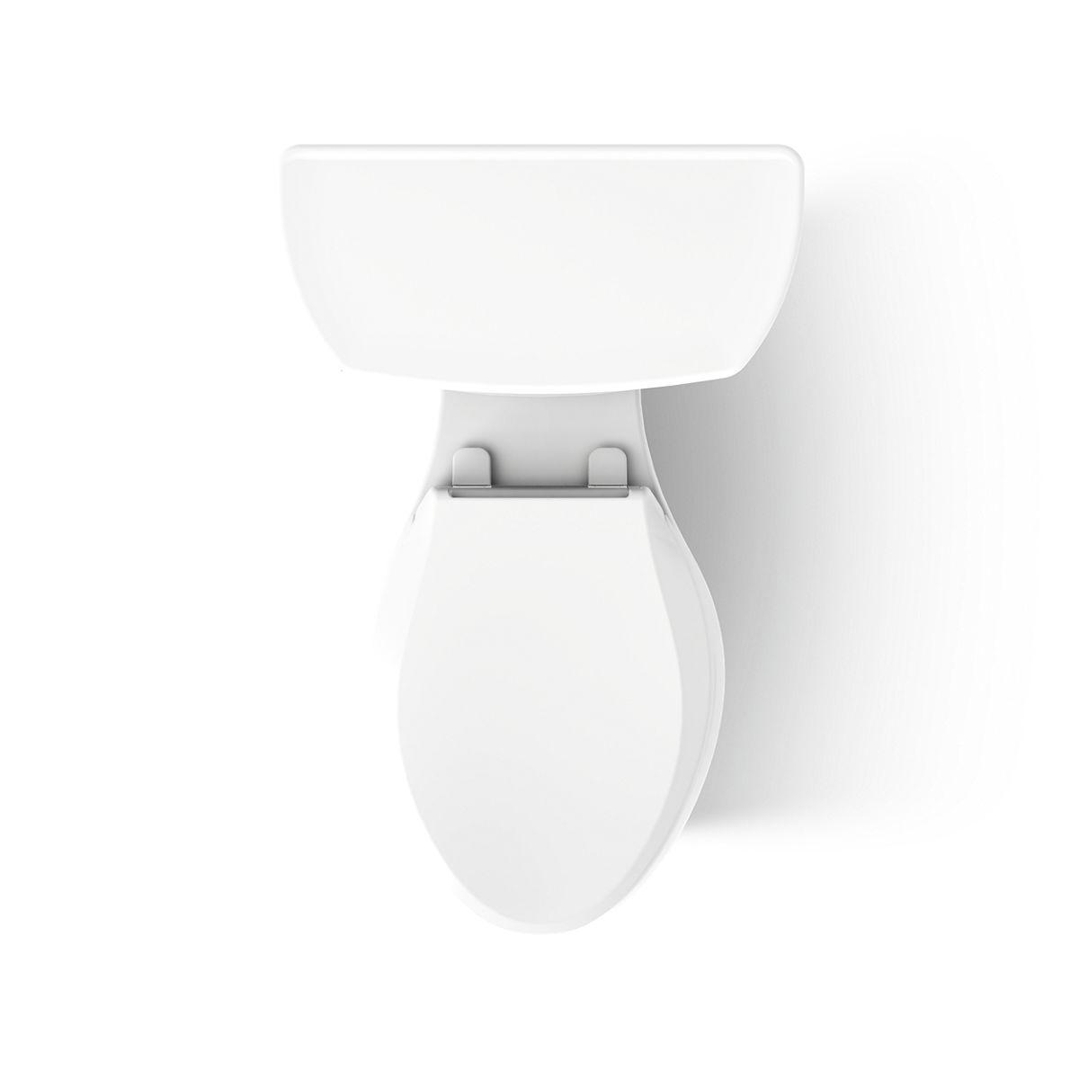 White Compact Elongated One-Piece Dual Flush Toilet
