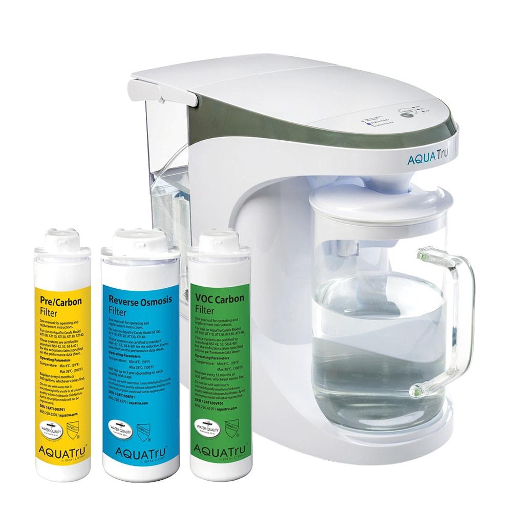 AquaTru Carafe Countertop Glass Water Purifier, 64 Fl Oz
