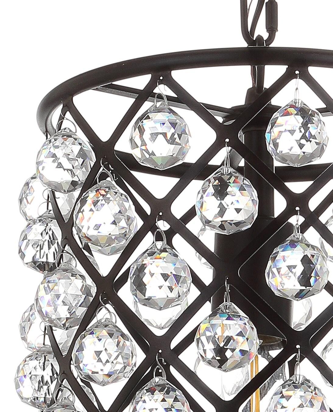 Gabrielle 10" Crystal/Metal LED Pendant, Oil Rubbed Bronze