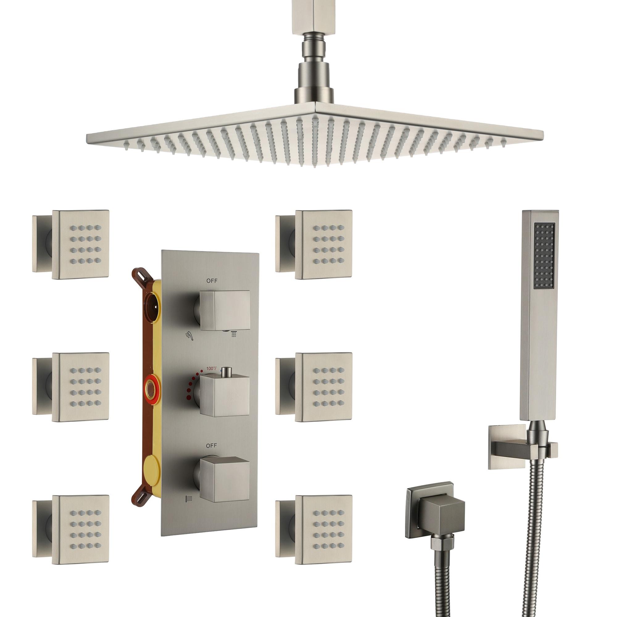 Revitalize 12 Inch Luxury Thermostatic Complete Shower System with Rough-in Valve