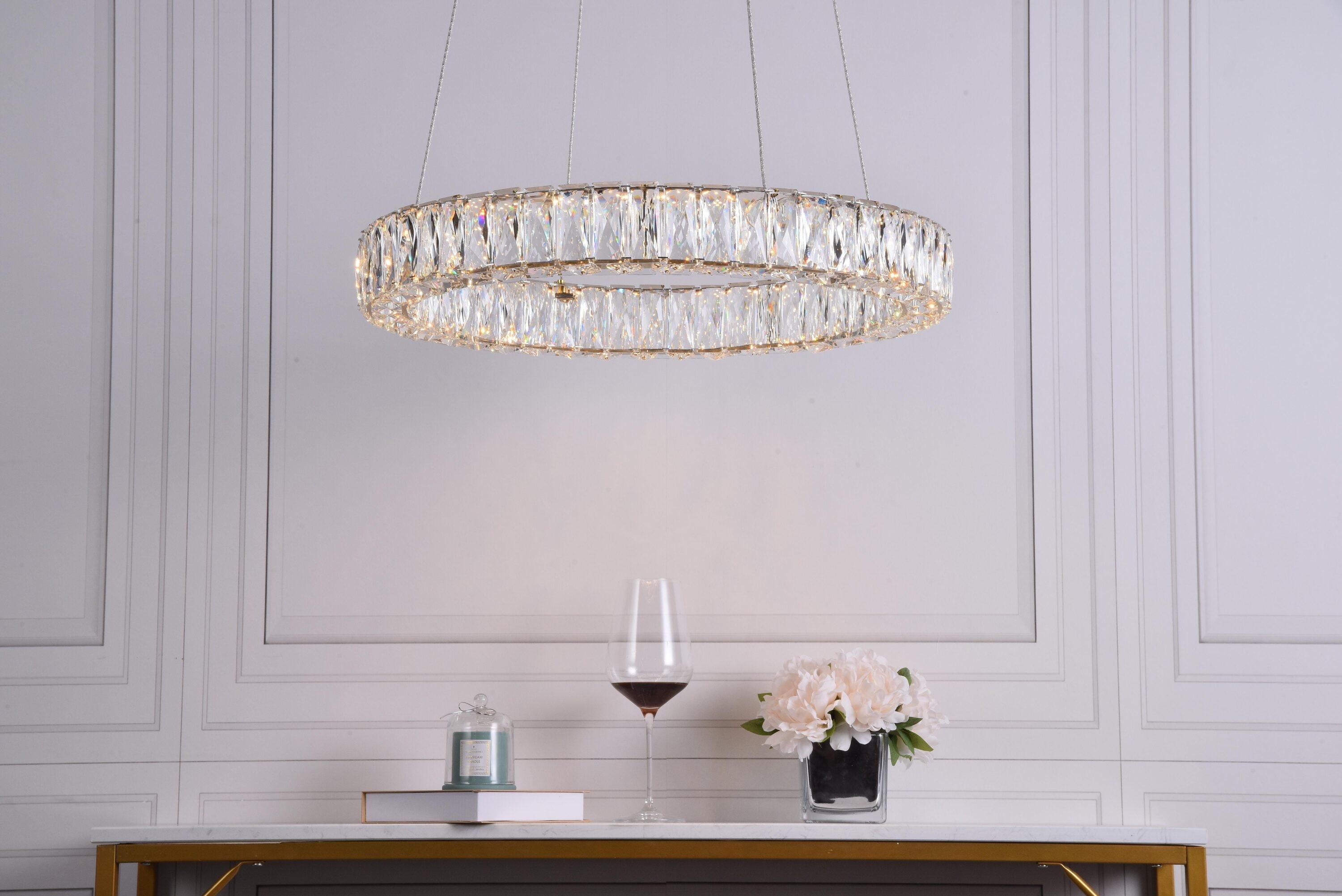 Monroe Integrated LED chip light gold Chandelier Clear Royal Cut Crystal