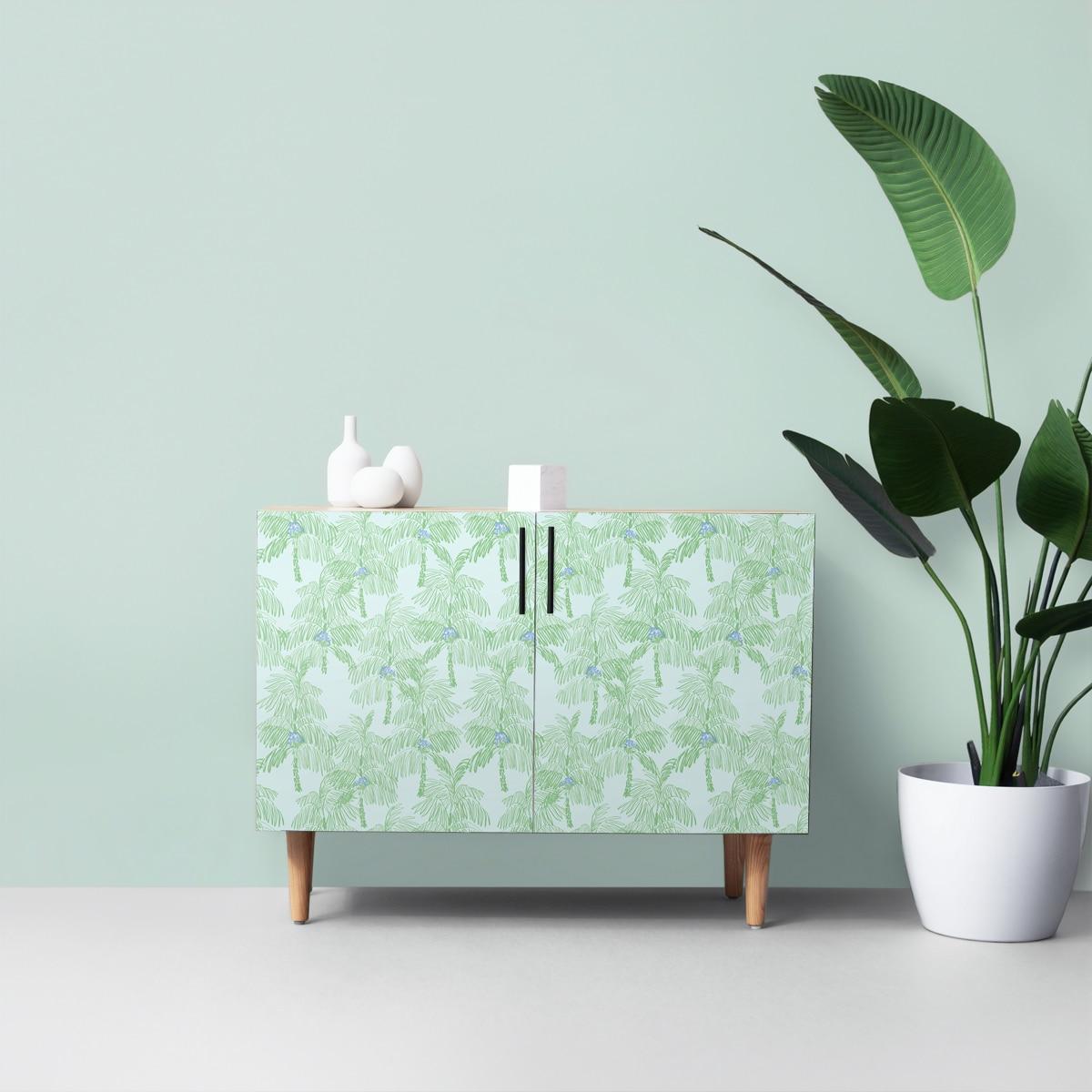 NextWall  Palm Beach Peel and Stick Wallpaper Baby Blue & Seafoam