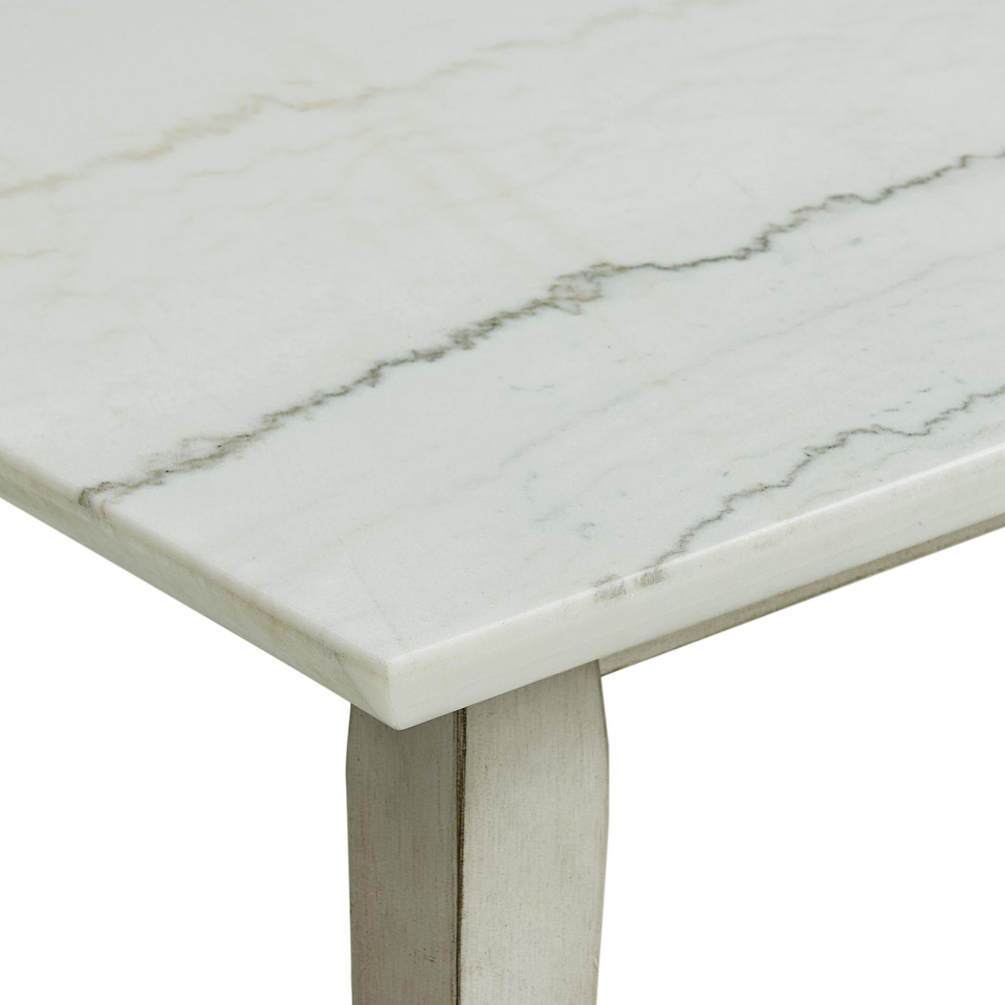 Picket House Furnishings  Kean  Dining Table w/white marble top in White