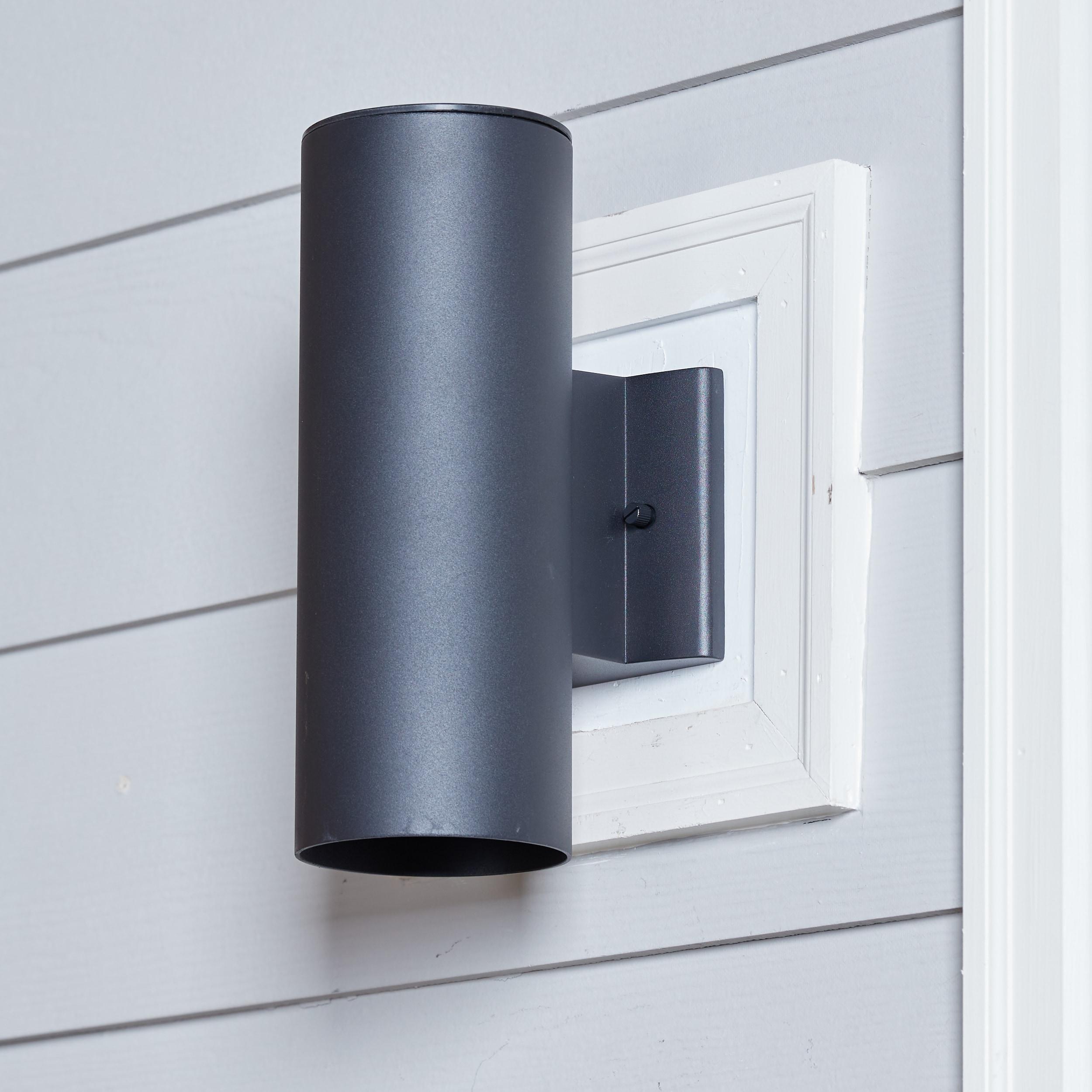 Kichler 12" 1 Light Integrated LED Textured Black Cylinder Outdoor Wall Sconce