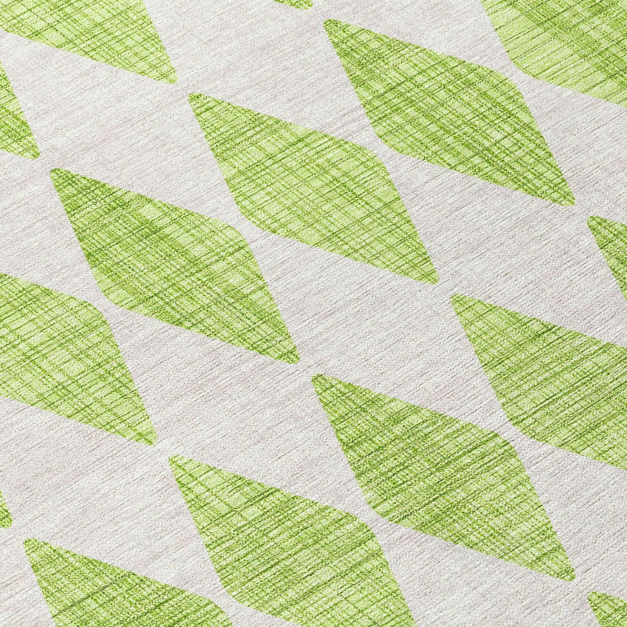 Lime Diamond Pattern 9' x 12' Synthetic Washable Rug