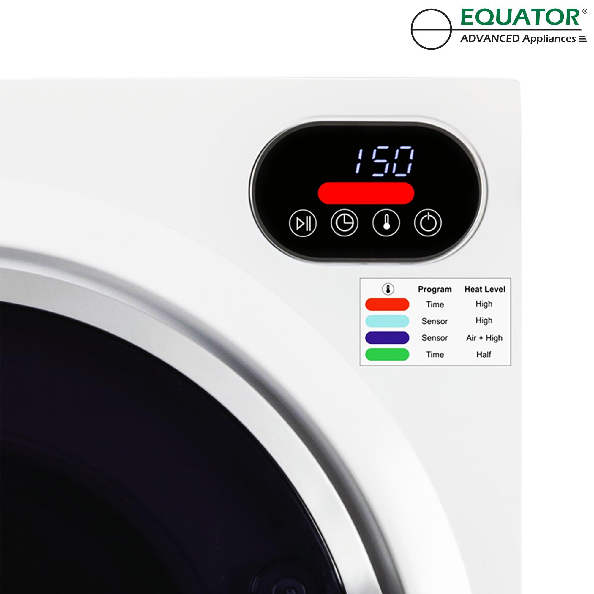Equator Ultra Compact Short Vented SENSOR Dryer 2.6cf/10lb LED Ops 110V/1400W