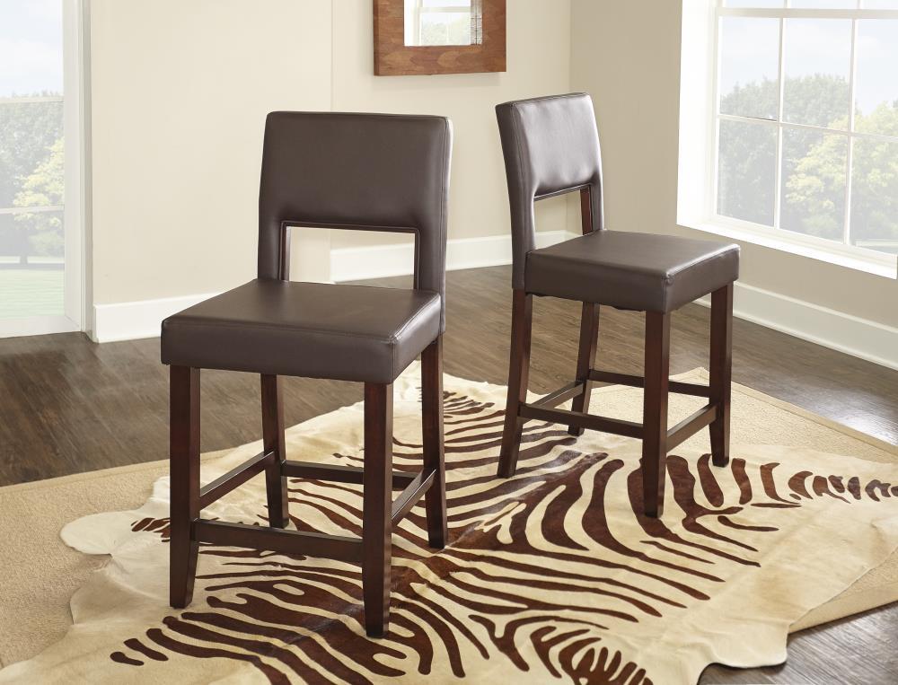 24" Vega Padded Counter Height Barstool with Ergonomic Footrest & Espresso Finish - Linon