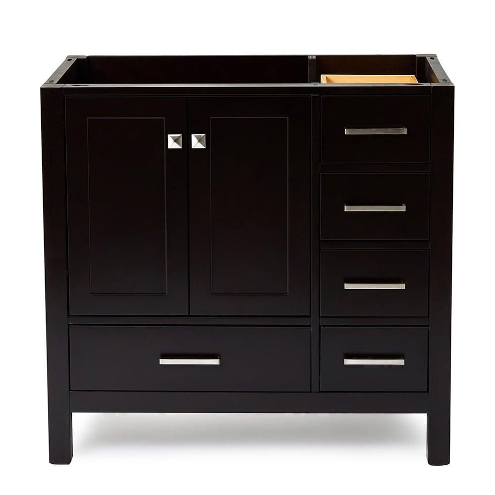 Ariel A037s-L-Bc Cambridge 36" Single Free Standing Wood Vanity Cabinet Only - Brown