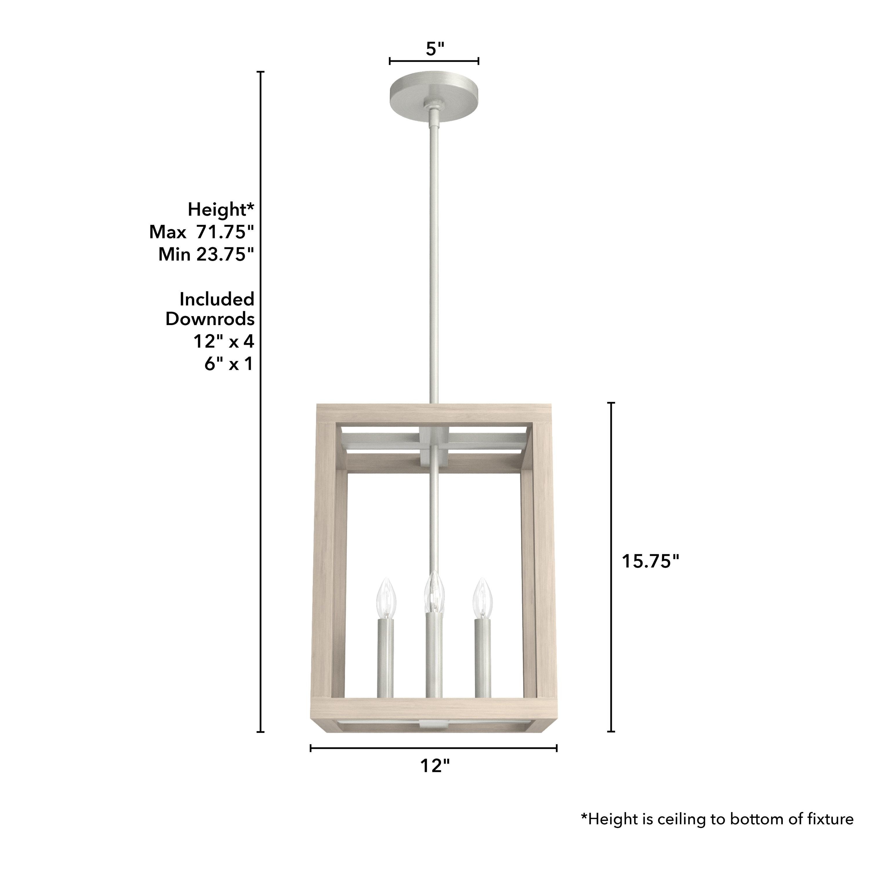 Hunter Fan Squire Manor 4 - Light Lantern Rectangle Chandelier