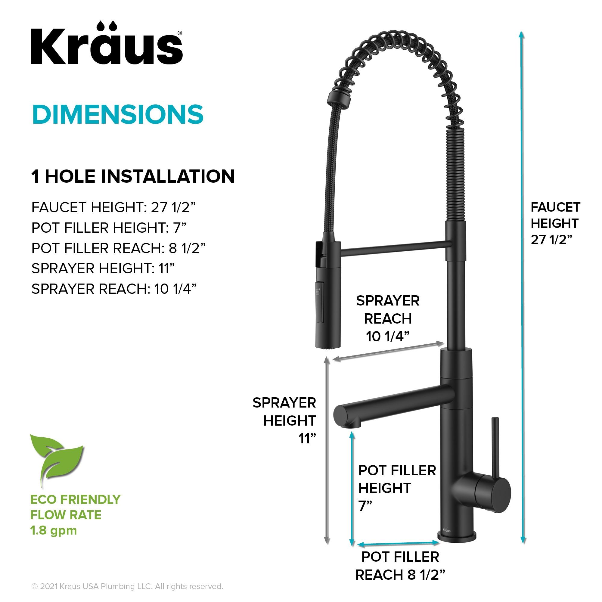 Artec Pro Commercial Style Pull-Down Single Handle Kitchen Faucet with Pot Filler