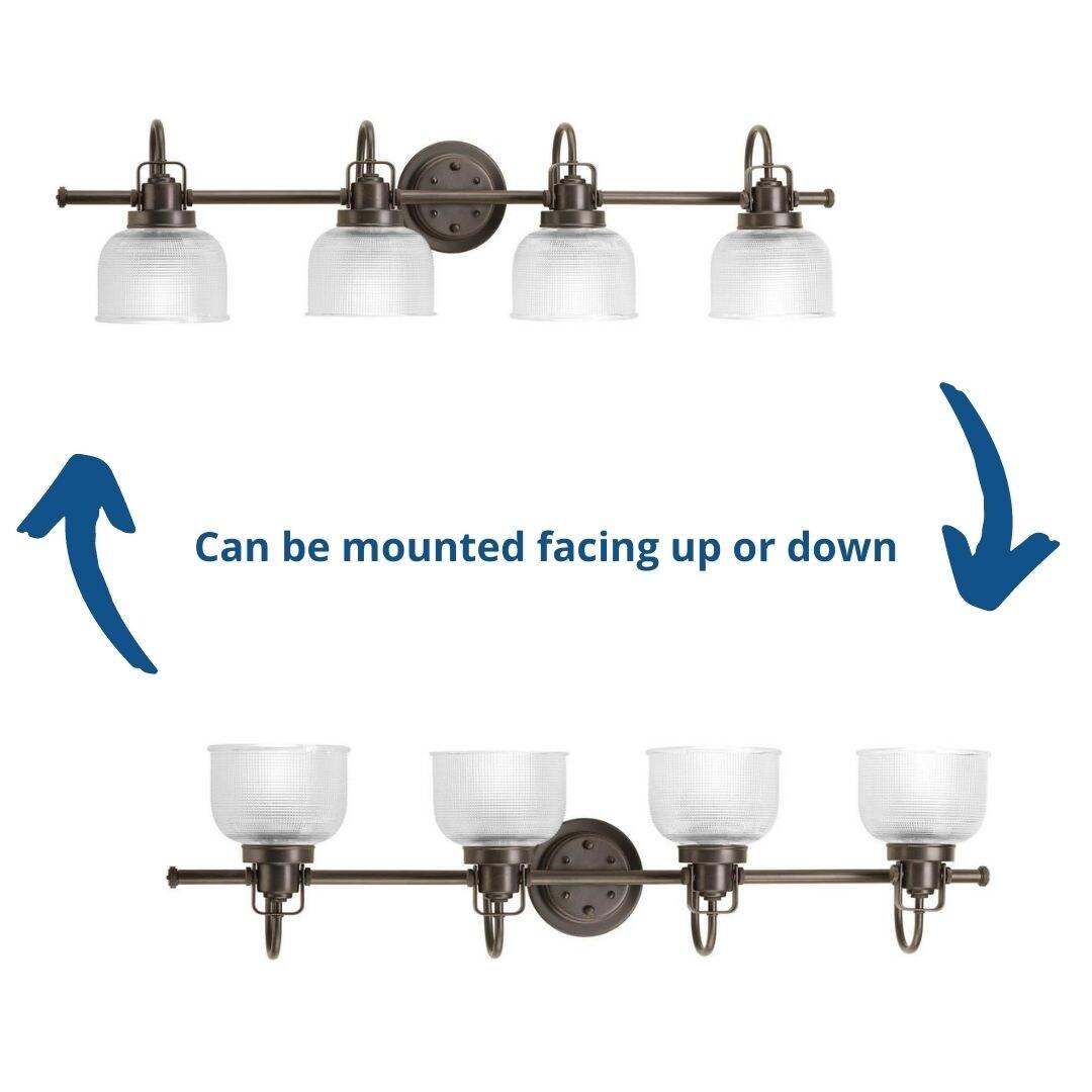 Rosser 4 Light Transparent Dimmable Vanity Light