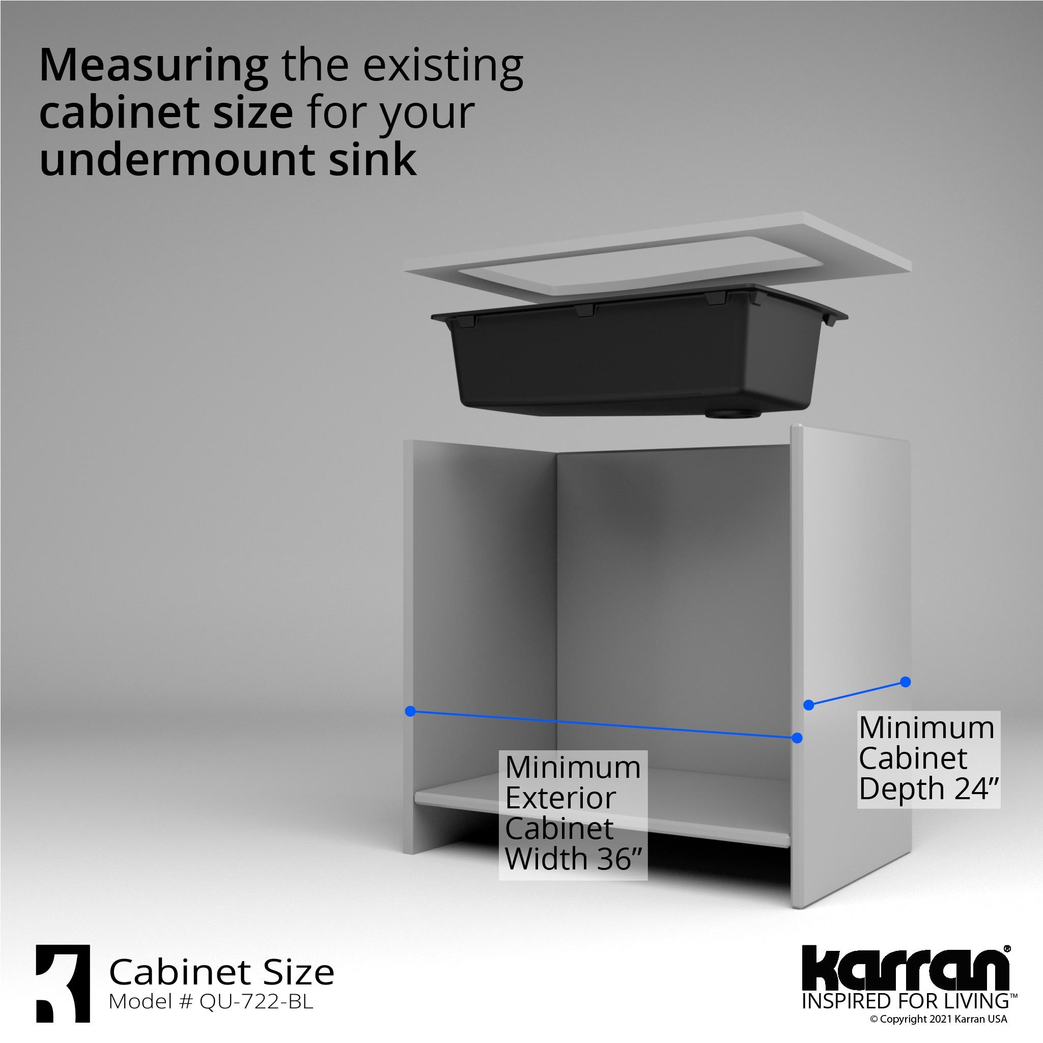 Karran Undermount Quartz Composite 33-1/2'' X 21'' Single Bowl Kitchen Sink