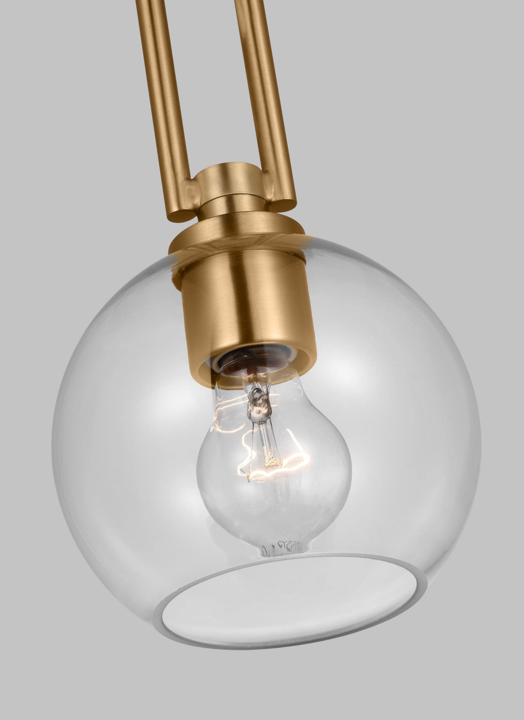 Codyn Satin Brass Mini Globe 1-Light Indoor/Outdoor Pendant