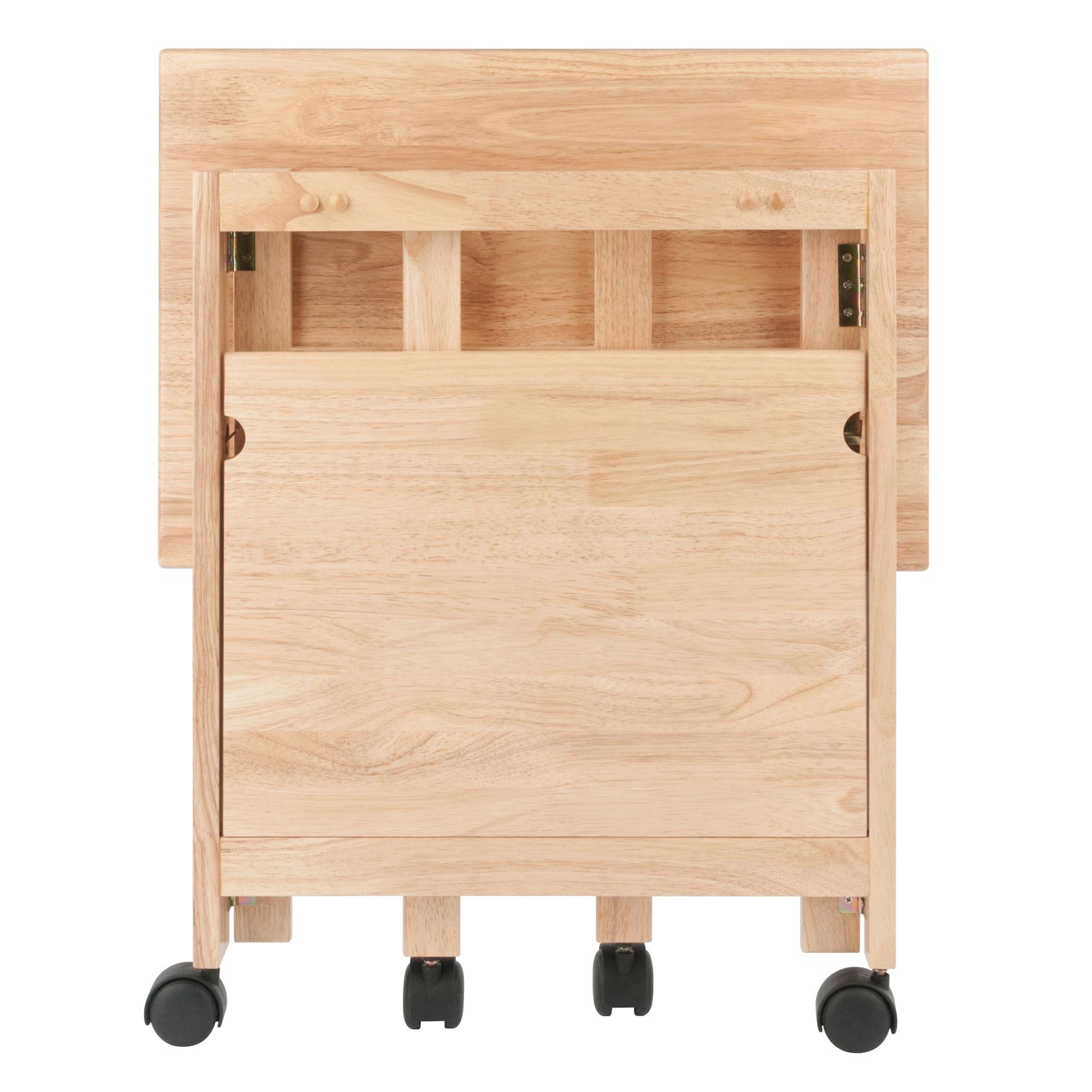 Foldable Printer Stand Natural - Winsome: Office Furniture with Shelves & Wheels