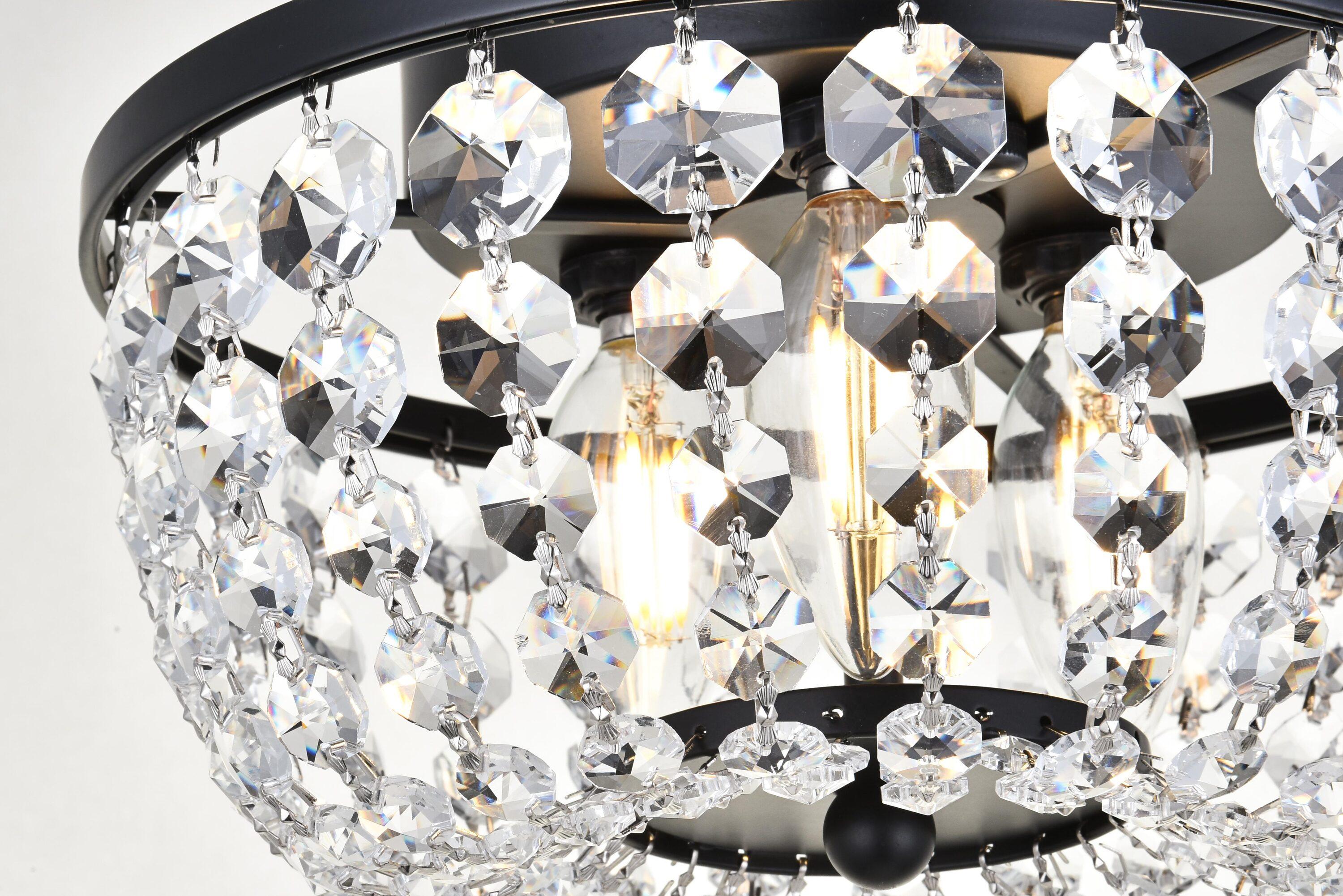 Elegant Lighting Cora 10 inch flush mount in black