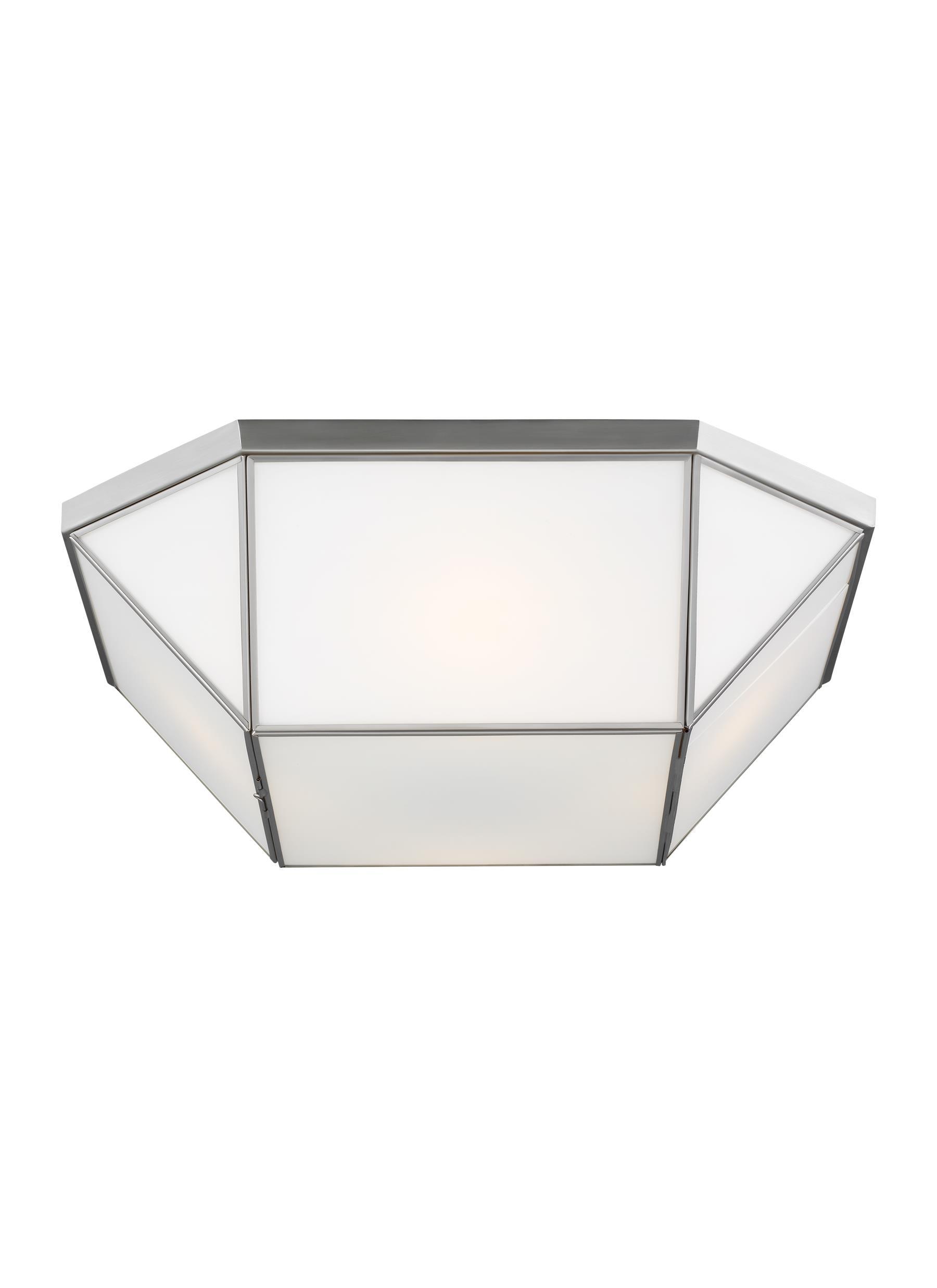 Morrison 20'' Brushed Nickel Indoor/Outdoor Flush Mount with Glass Shade