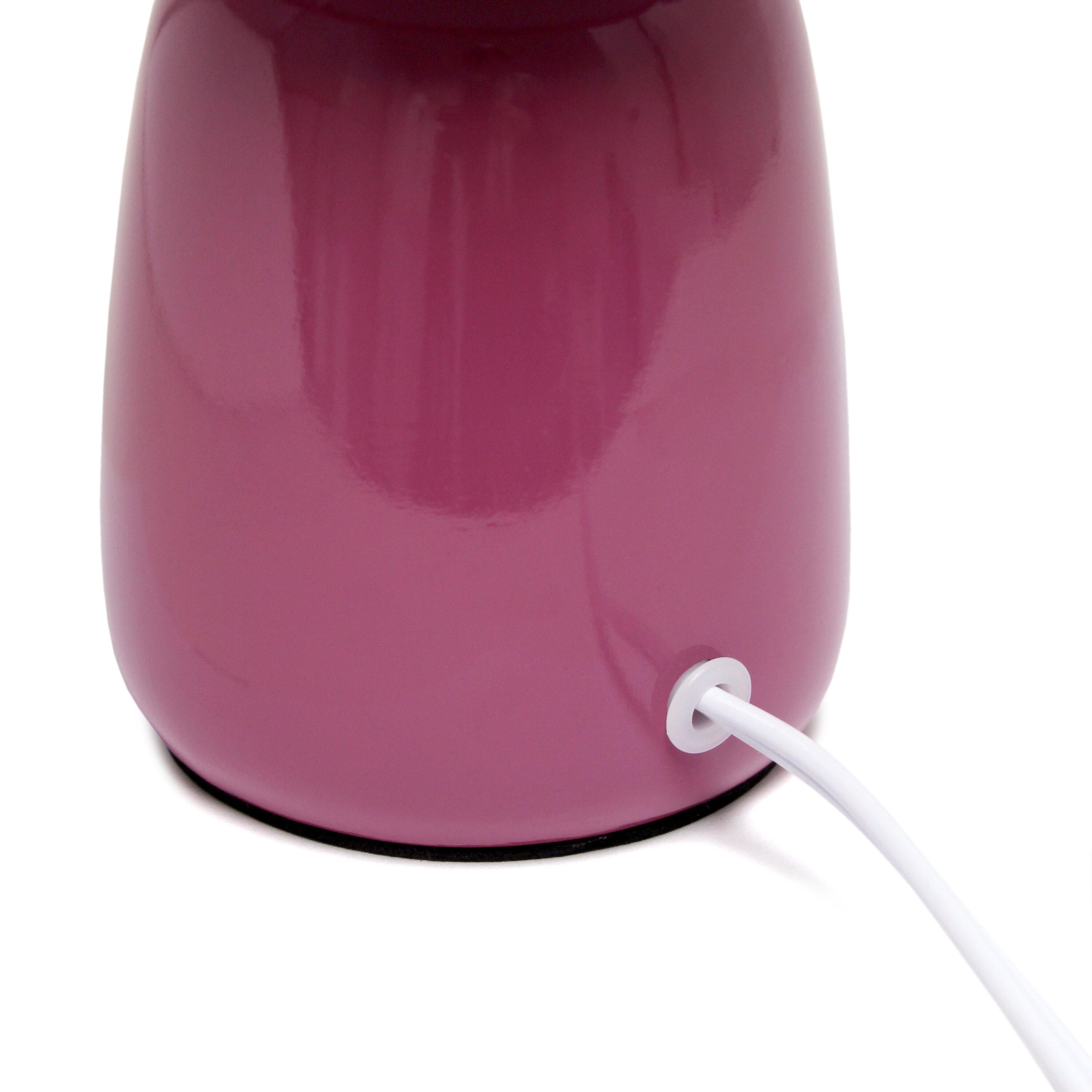 10.04" Traditional Ceramic Thimble Base Bedside Table Desk Lamp with Matching Fabric Shade Mauve - Simple Designs