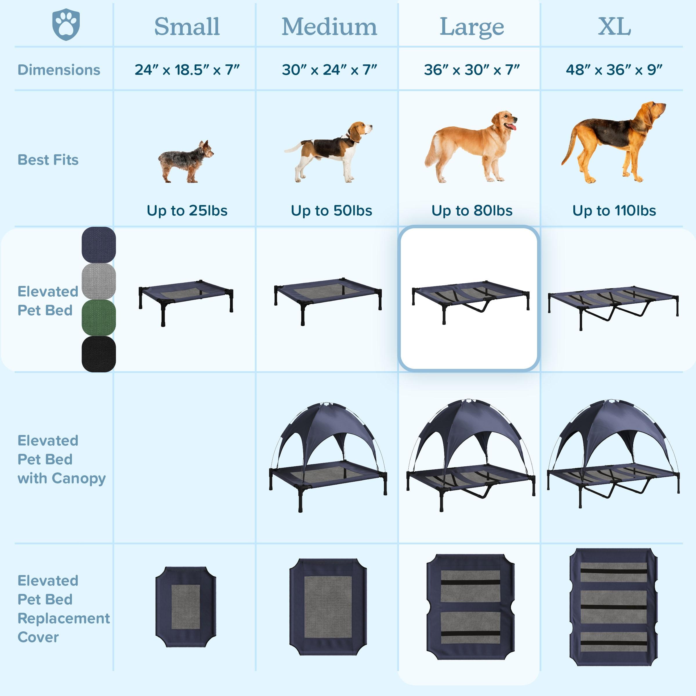 Pet Adobe Portable Raised Cot Style Pet Bed - Navy Blue
