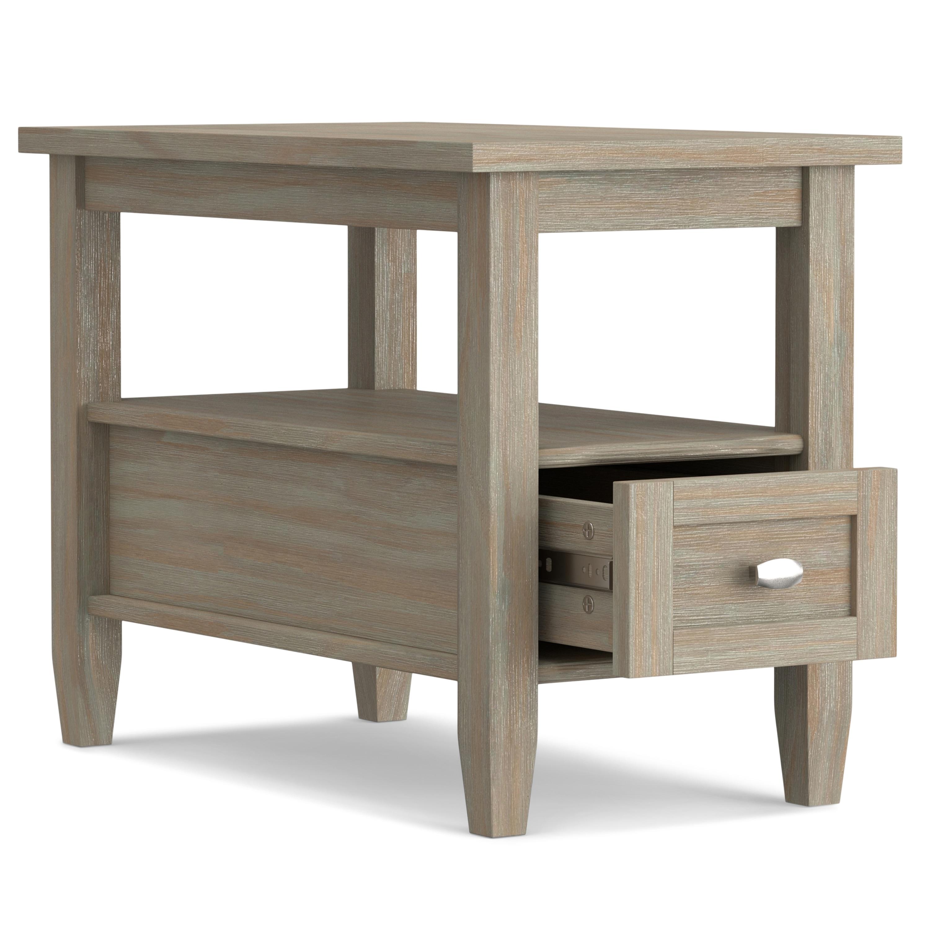 Warm Solid Wood End Table with Storage