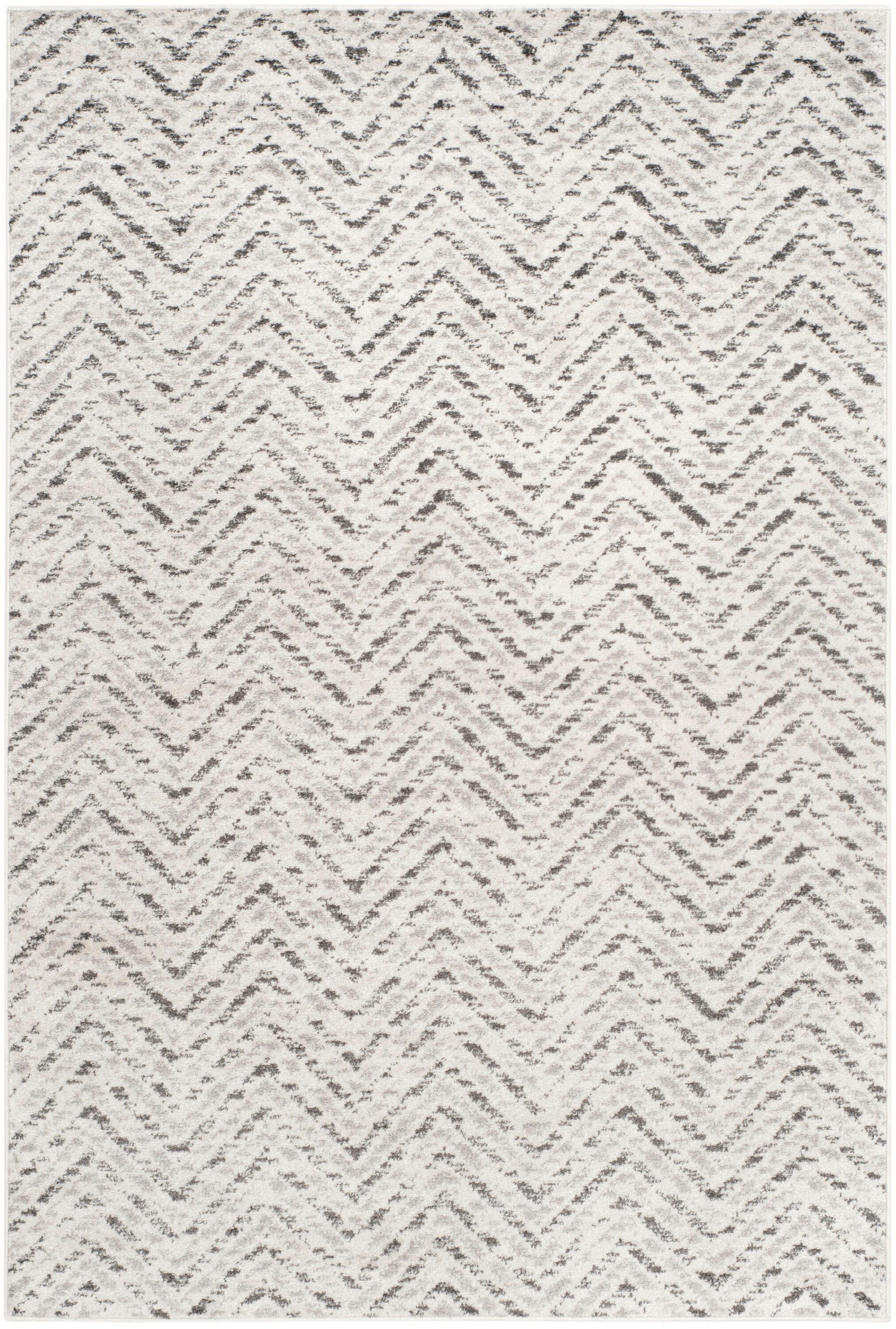 Adirondack ADR104 Power Loomed Area Rug - Ivory/Charcoal - 5'1"x7'6" - Safavieh.