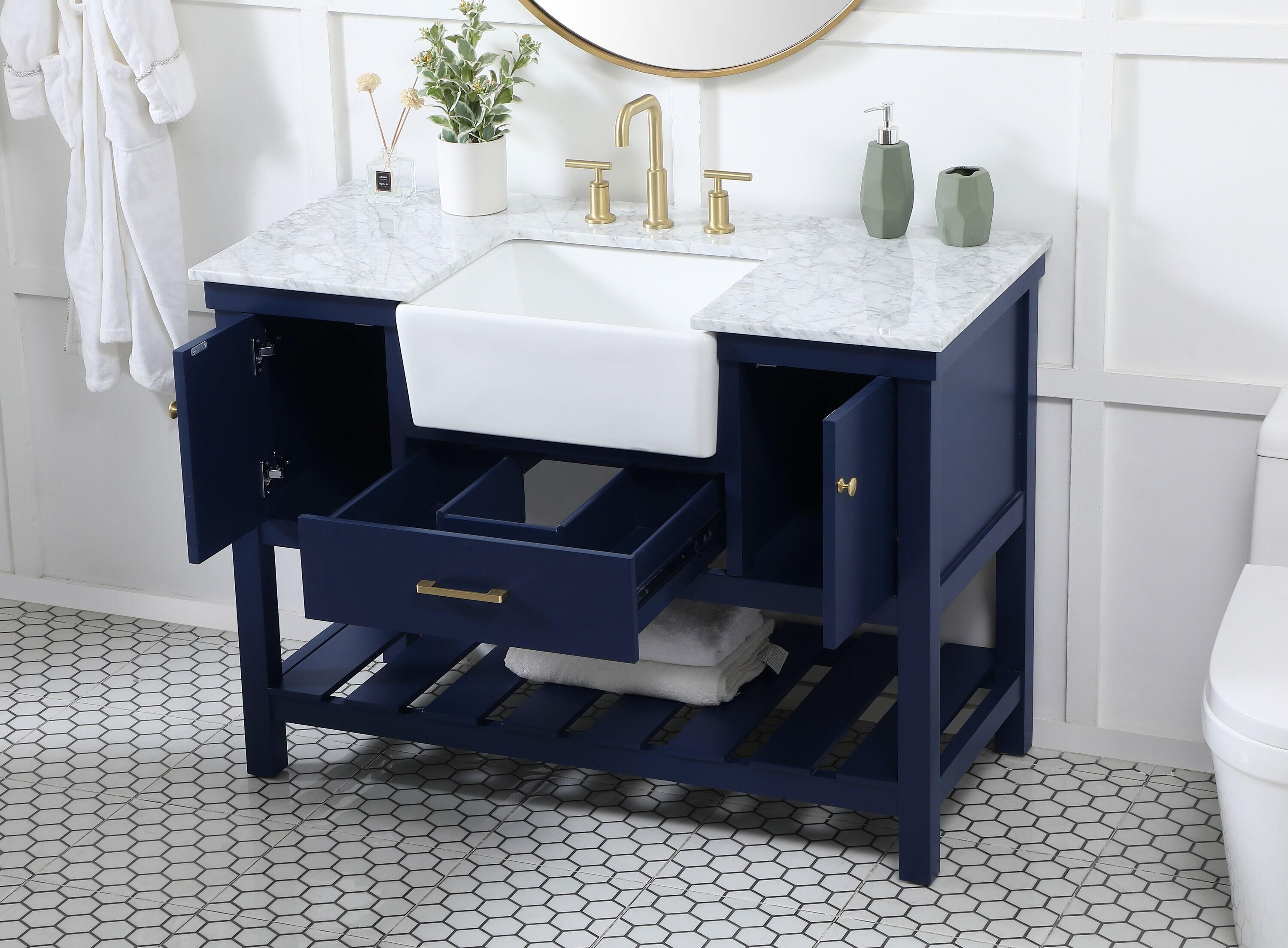 Pelaghia 48'' Single Bathroom Vanity with Marble Top